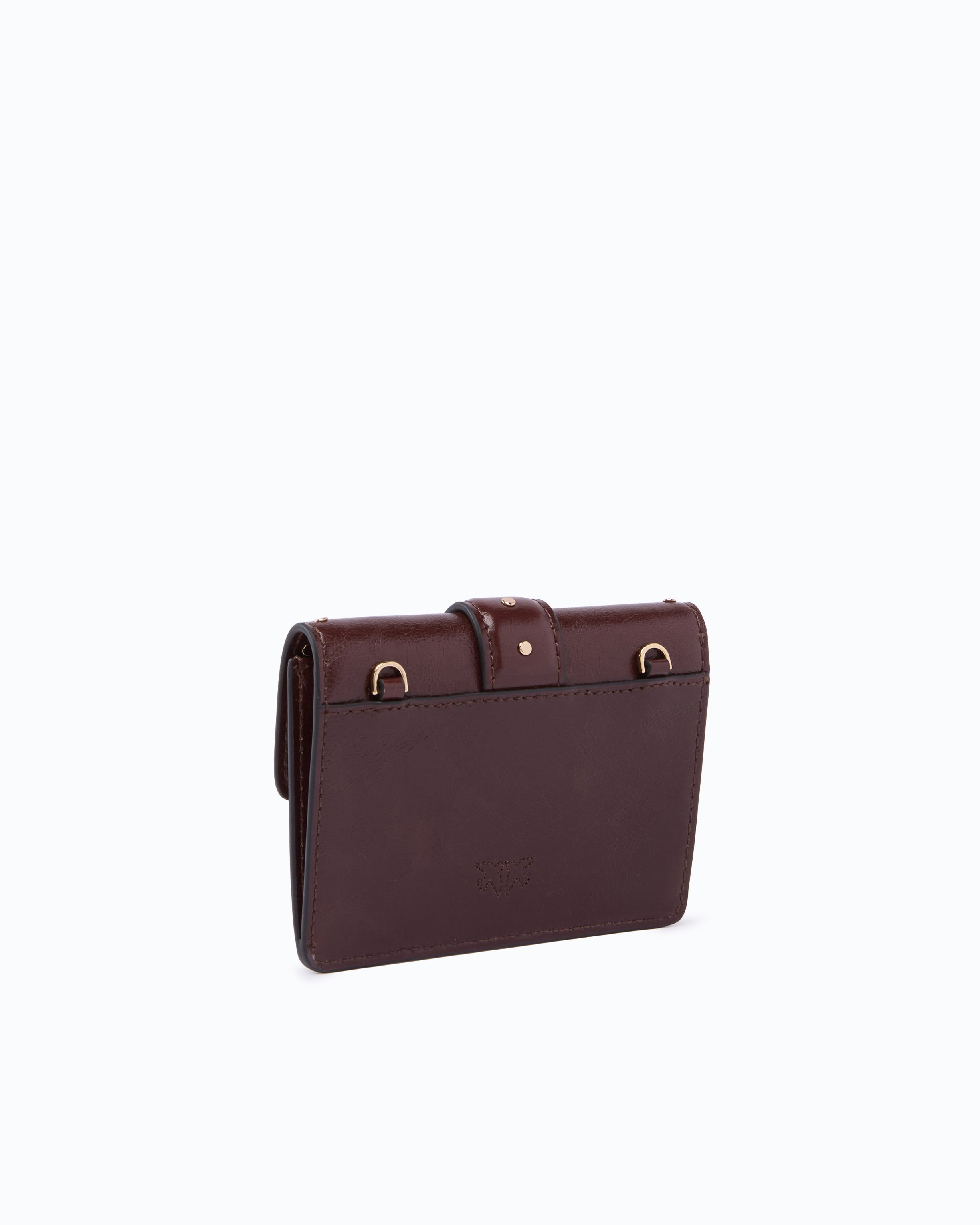 Pinko Love Pocket Studs etui na karty skórzane z łańcuszkiem