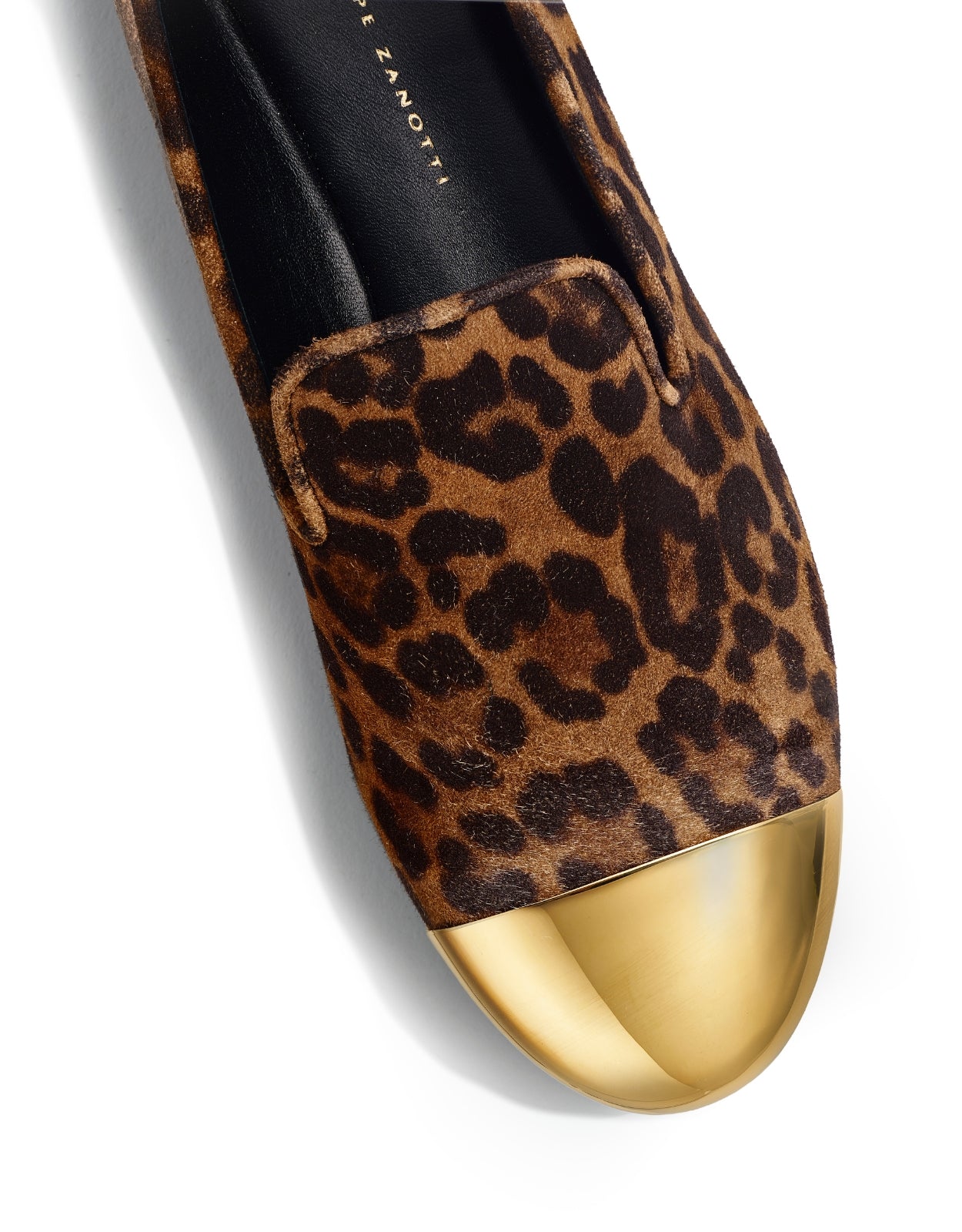 Temperley London Vesper mokasyny Leopard złoty nosek