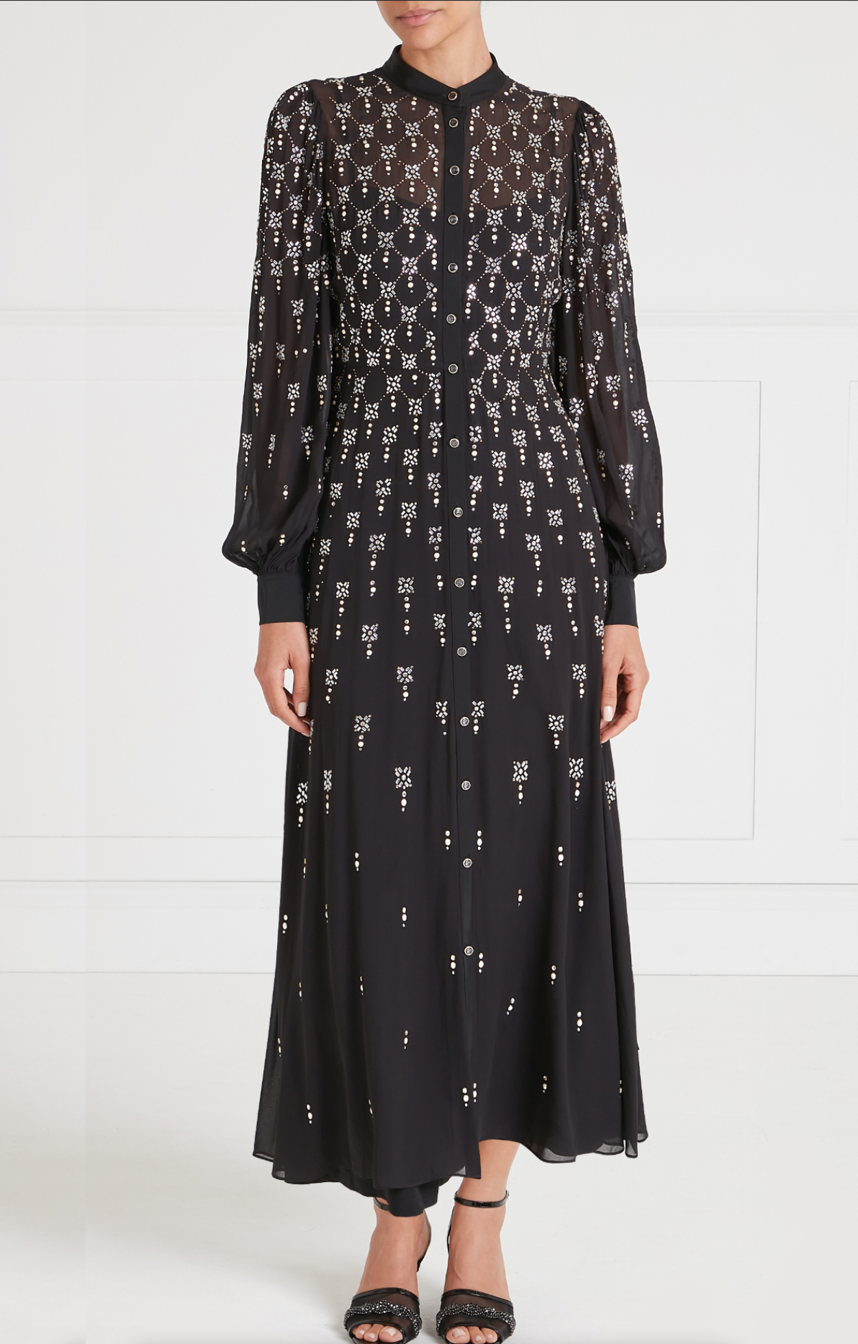 Temperley London Gallantry Gown sukienka czarna maxi