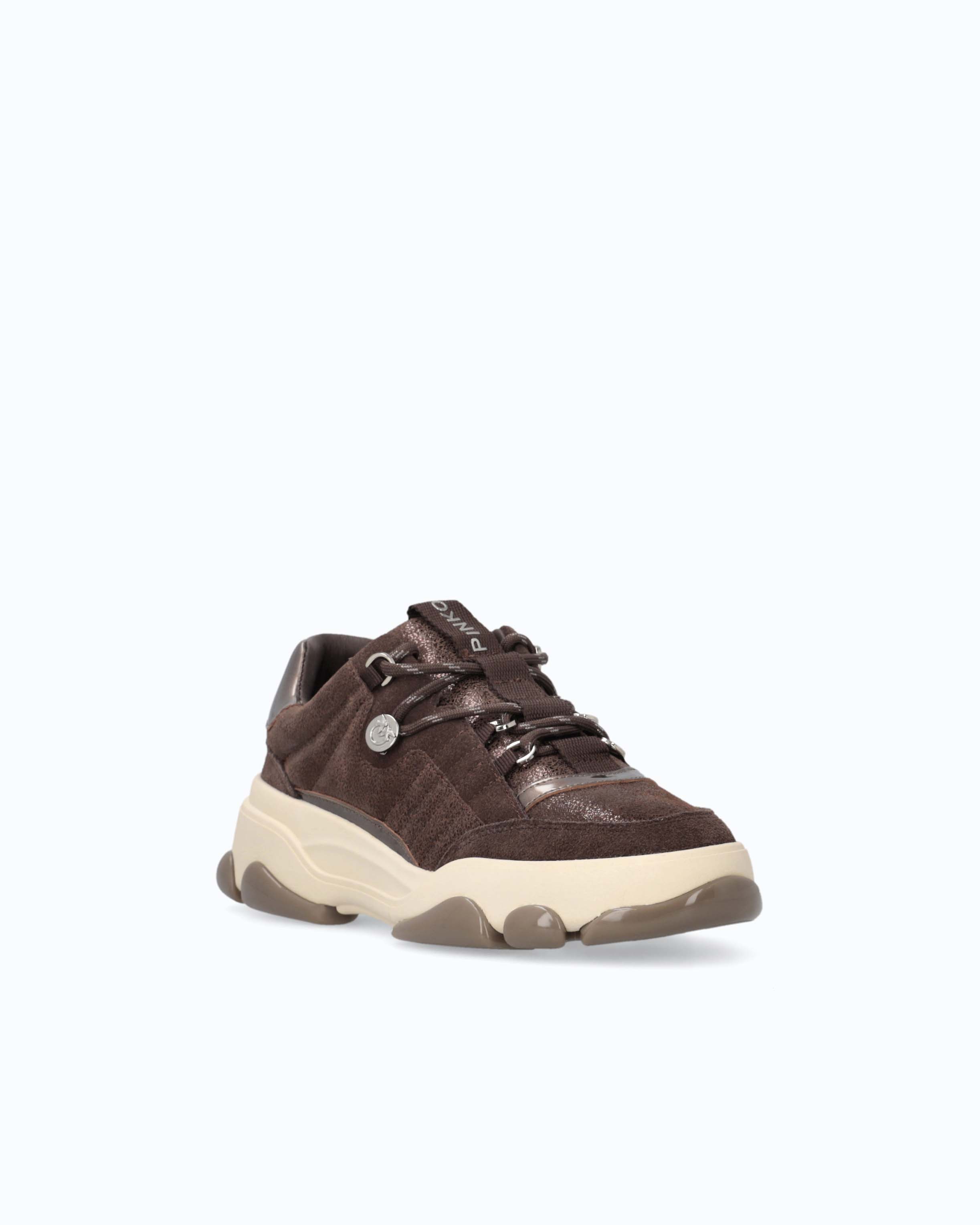 Pinko Athena 01 sneakersy brązowe skóra