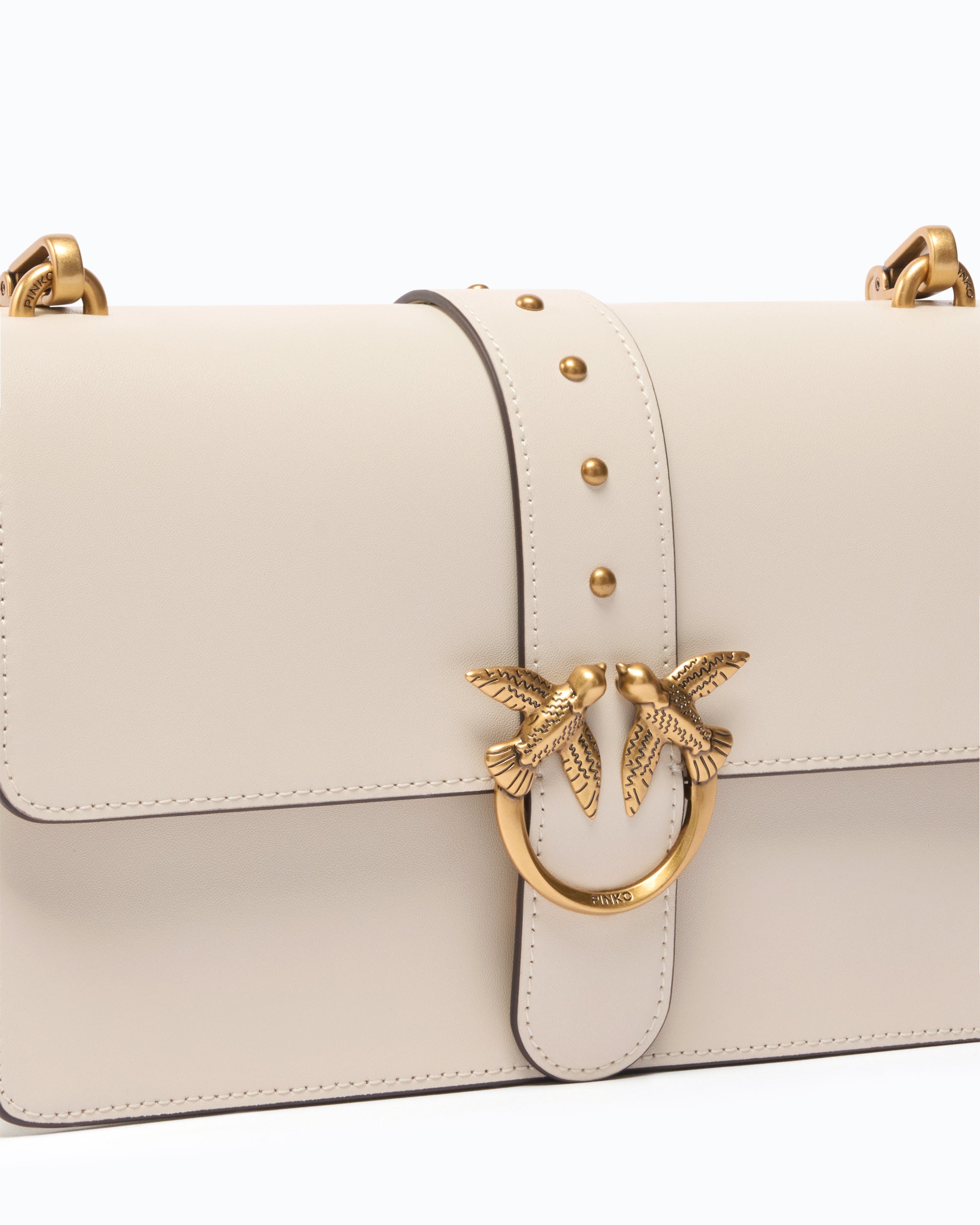 Pinko Love Bag One torebka skórzana średnia biała