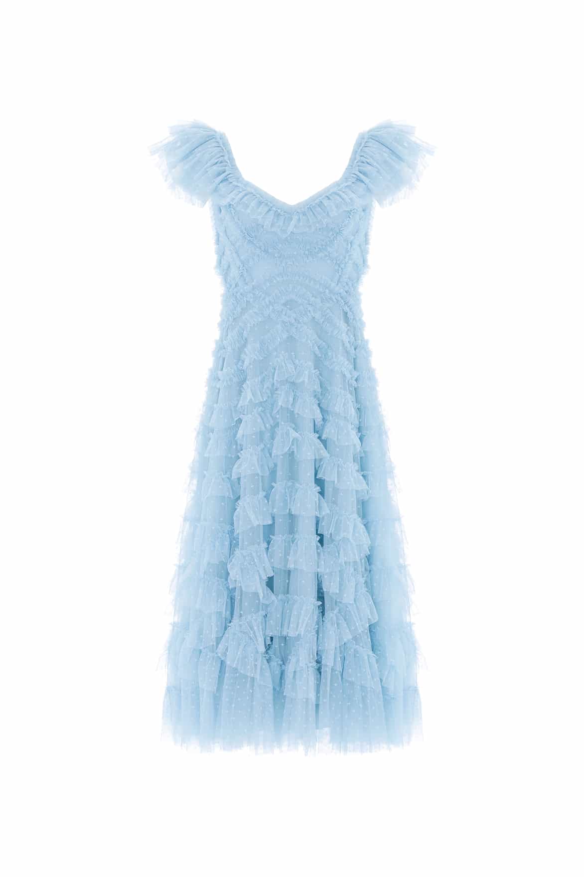 Needle & Thread Lola Backless sukienka koktajlowa niebieska