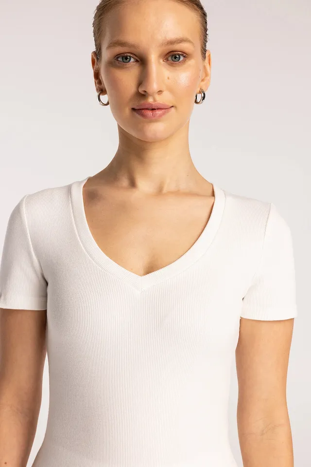 Nudyess Contract prążkowany top Light Beige serek