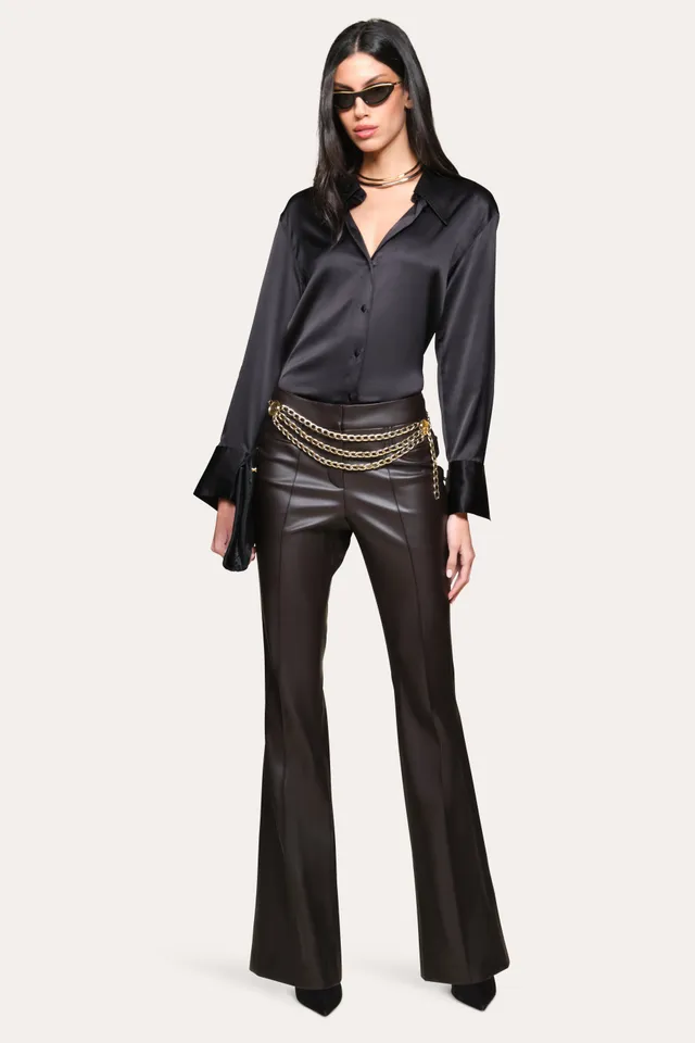 Elie Tahari Silk Button Down koszula czarna jedwabna