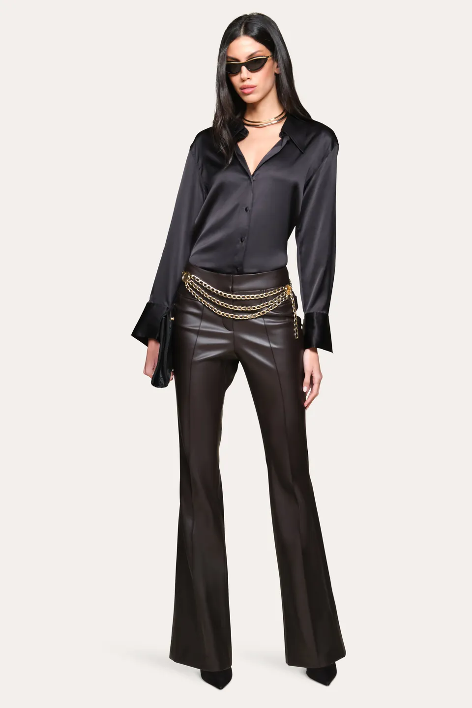 Elie Tahari Silk Button Down koszula czarna jedwabna
