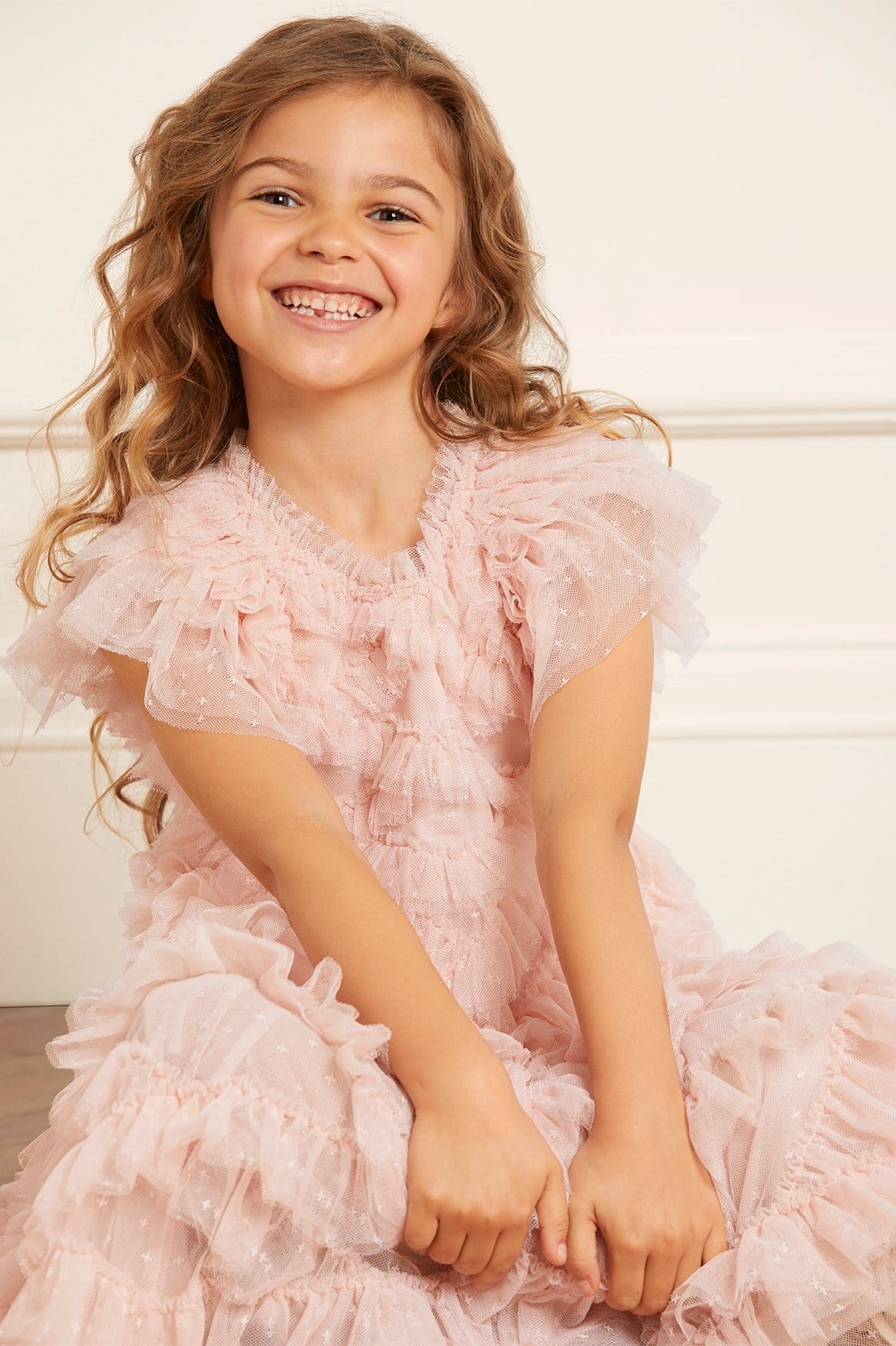 Needle & Thread Genevieve Kids Dress sukienka różowa tiulowa