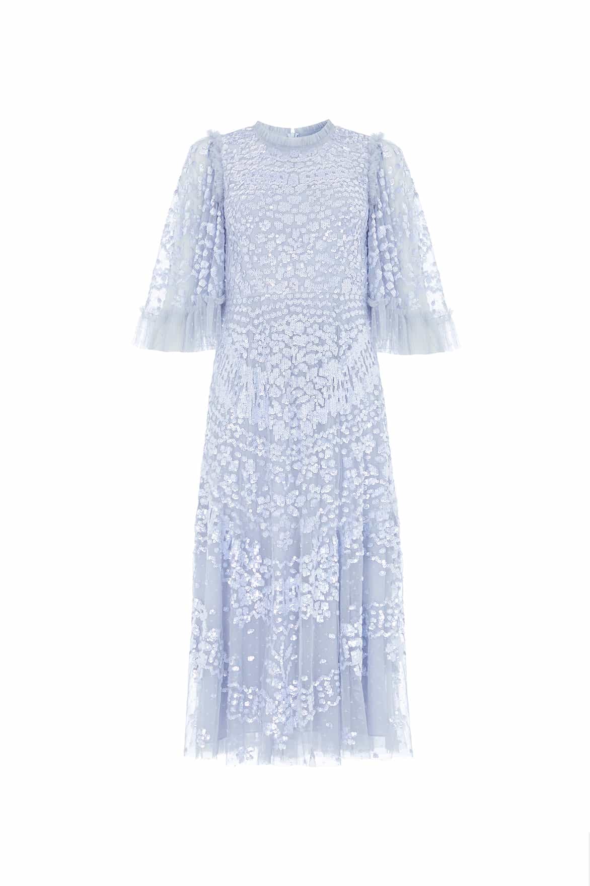 Needle & Thread Anais Sequin Ballerina sukienka Blue cekiny