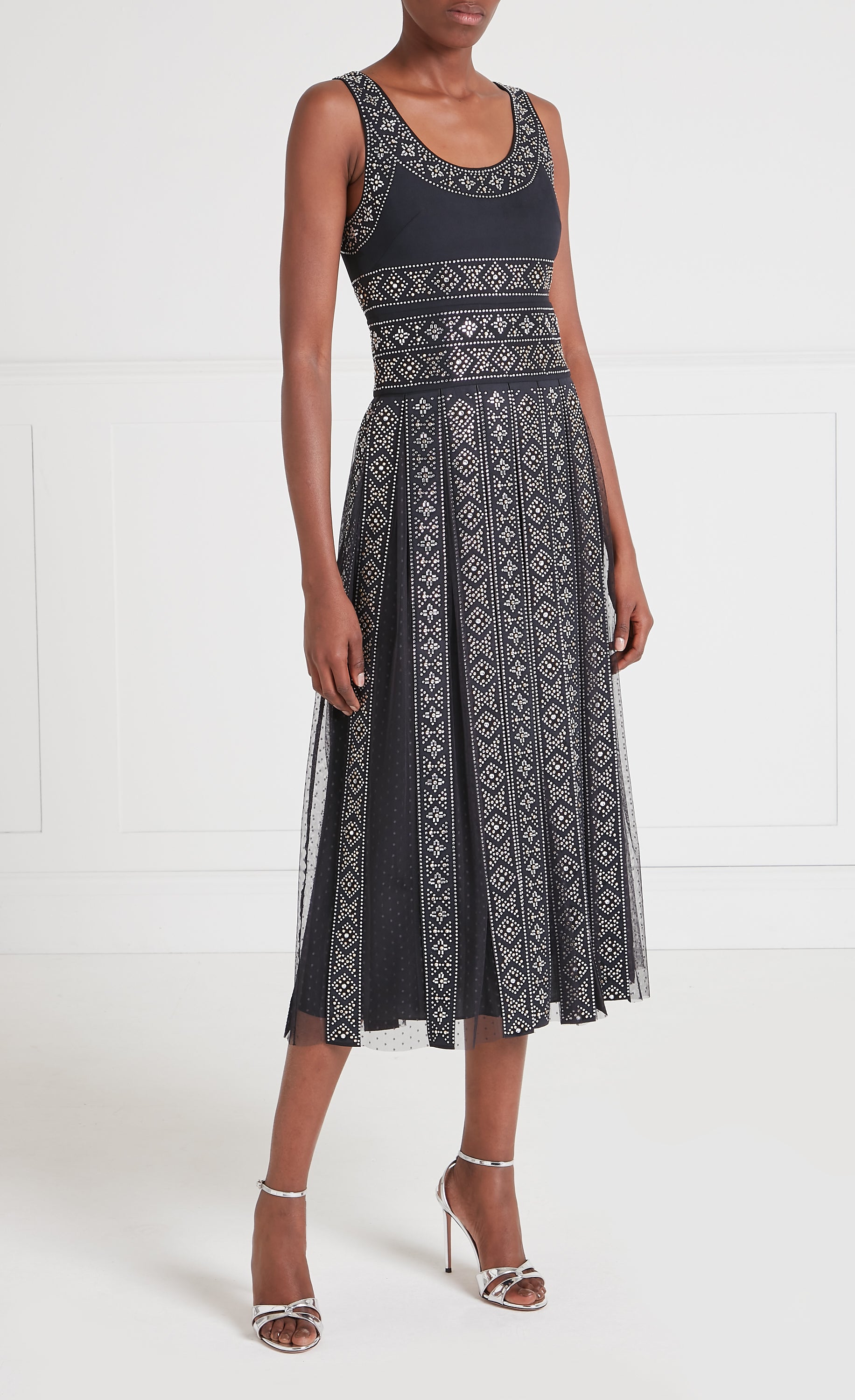 Temperley London Gallantry sukienka czarna midi