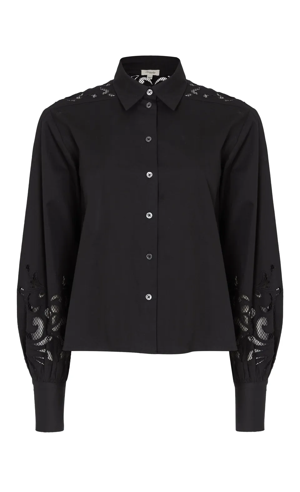 Temperley London Nelle koszula bawełniana czarna