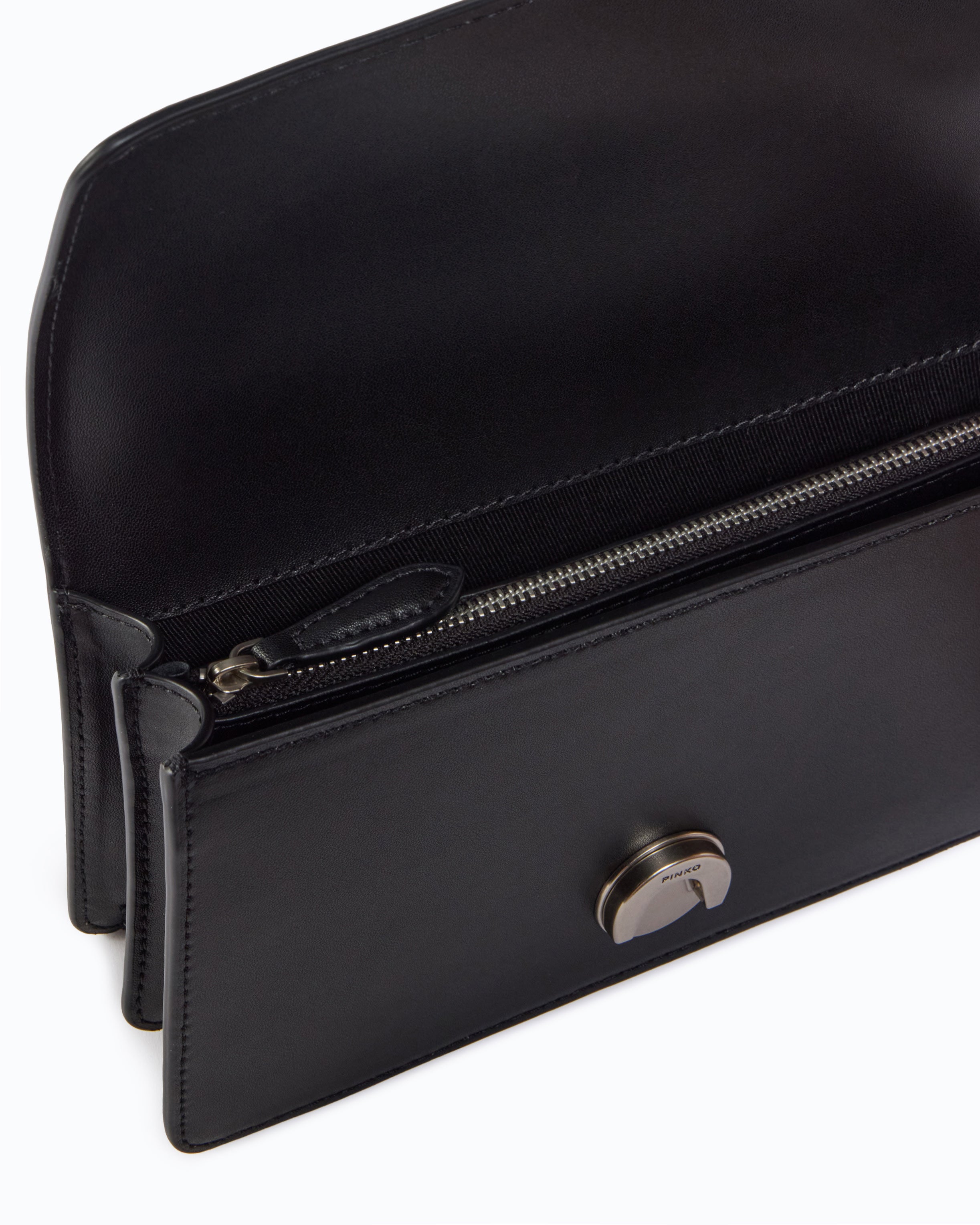 Pinko Love Bag One torebka skórzana czarna mała