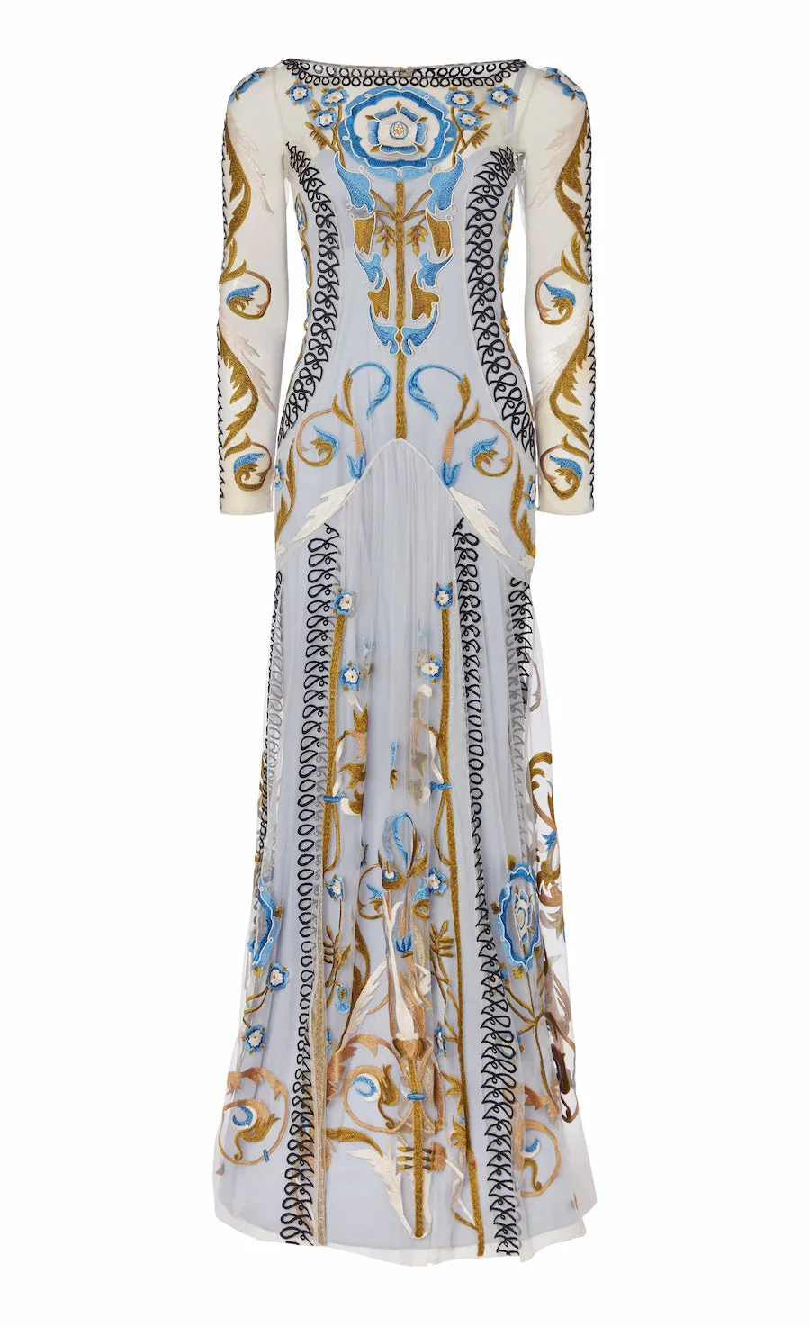Temperley London Alessia sukienka niebieska maxi
