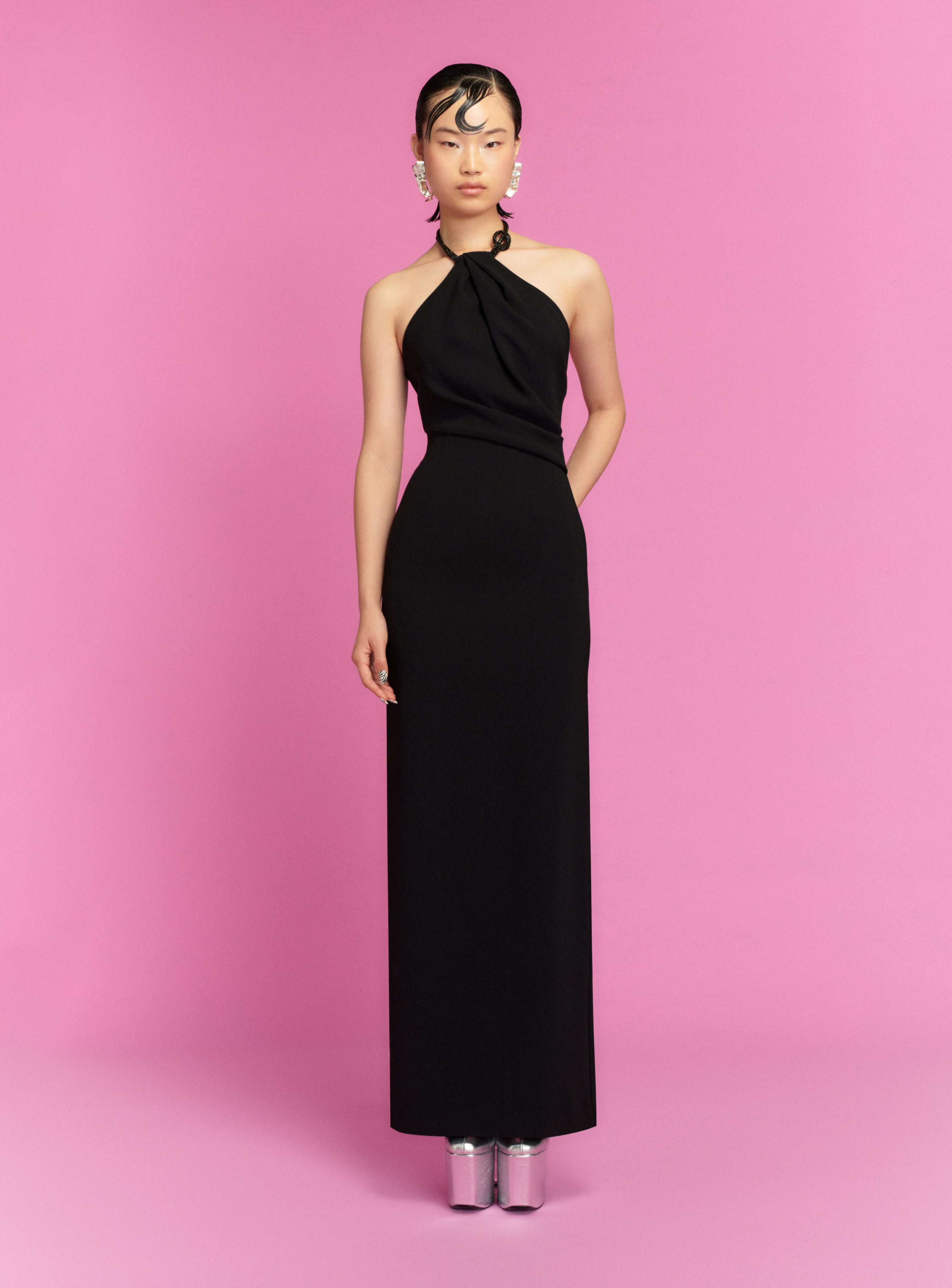 Solace London Riva Maxi sukienka wieczorowa czarna