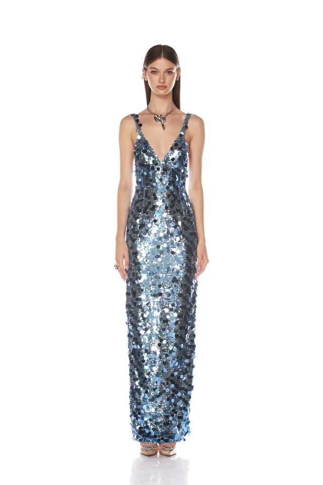 Bronx and Banco Allegra Ocean Blue sukienka S cekinowa