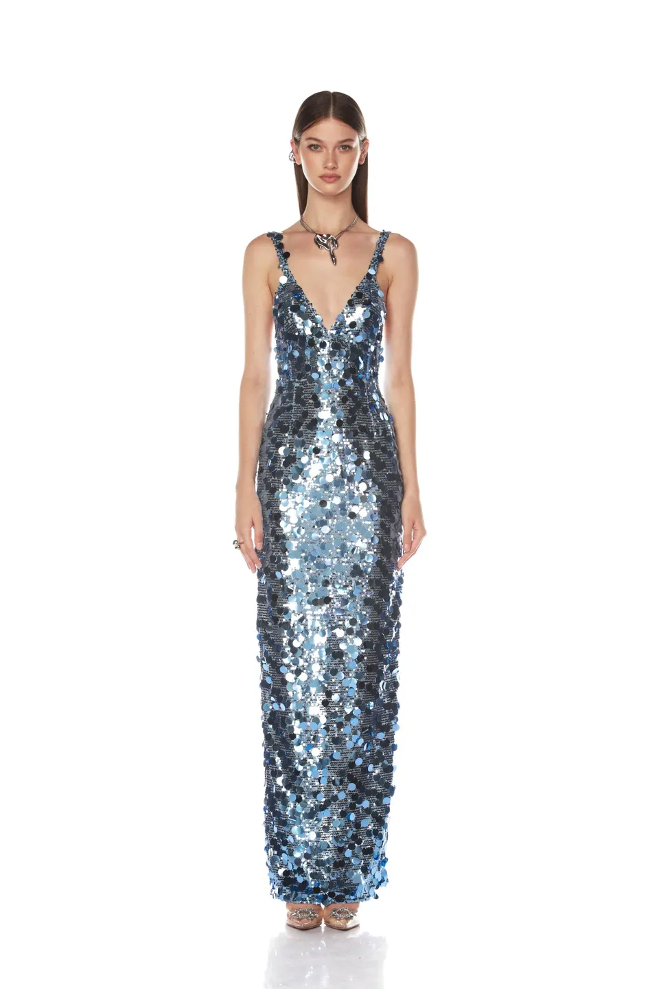 Bronx and Banco Allegra Ocean Blue sukienka S cekinowa