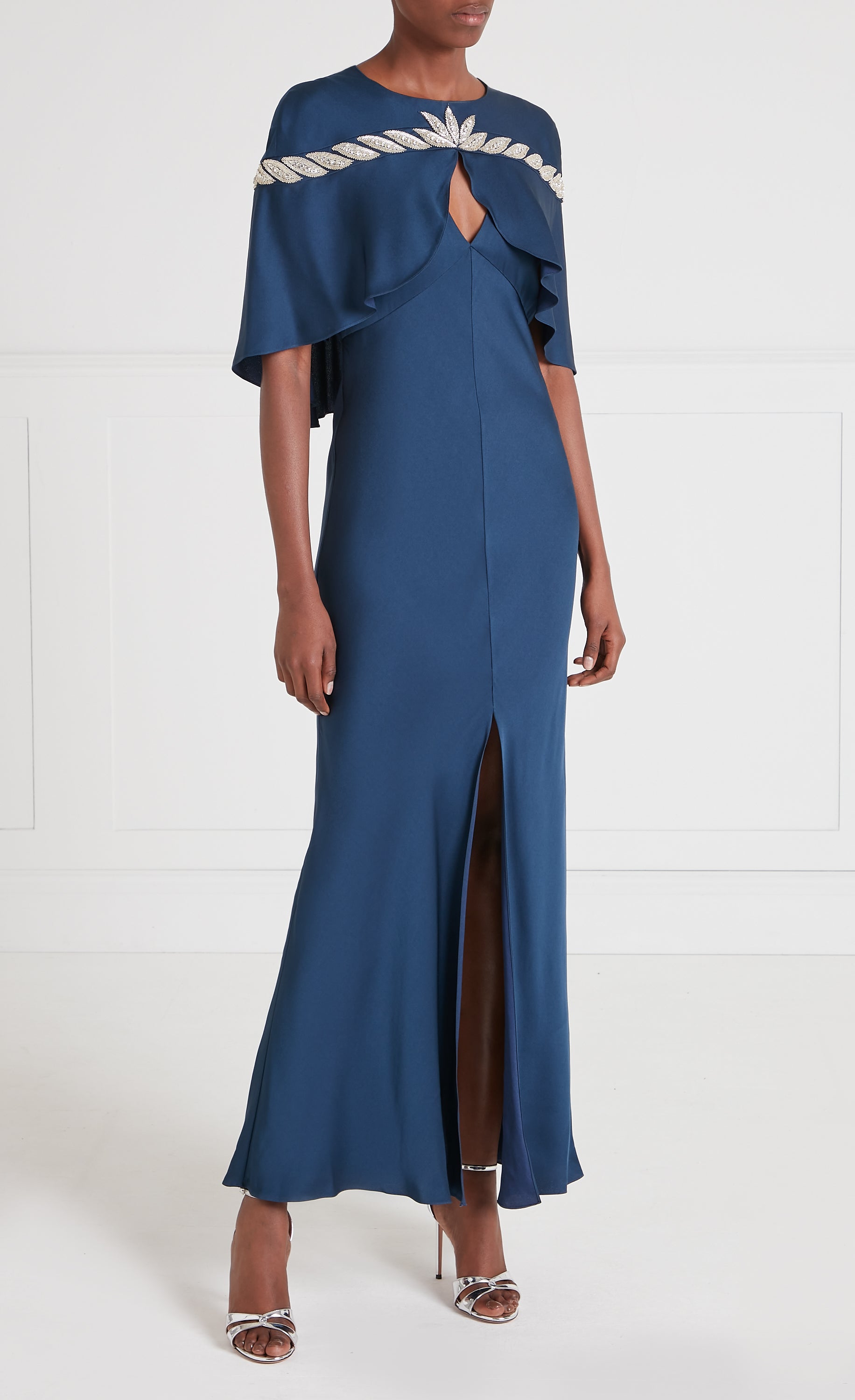 Temperley London Vine Cape Gown sukienka Midnight midi