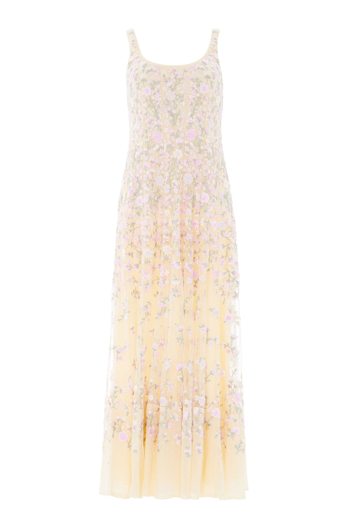 Needle & Thread Sylvia Rose Scoop Neck Ankle Gown sukienka Yellow