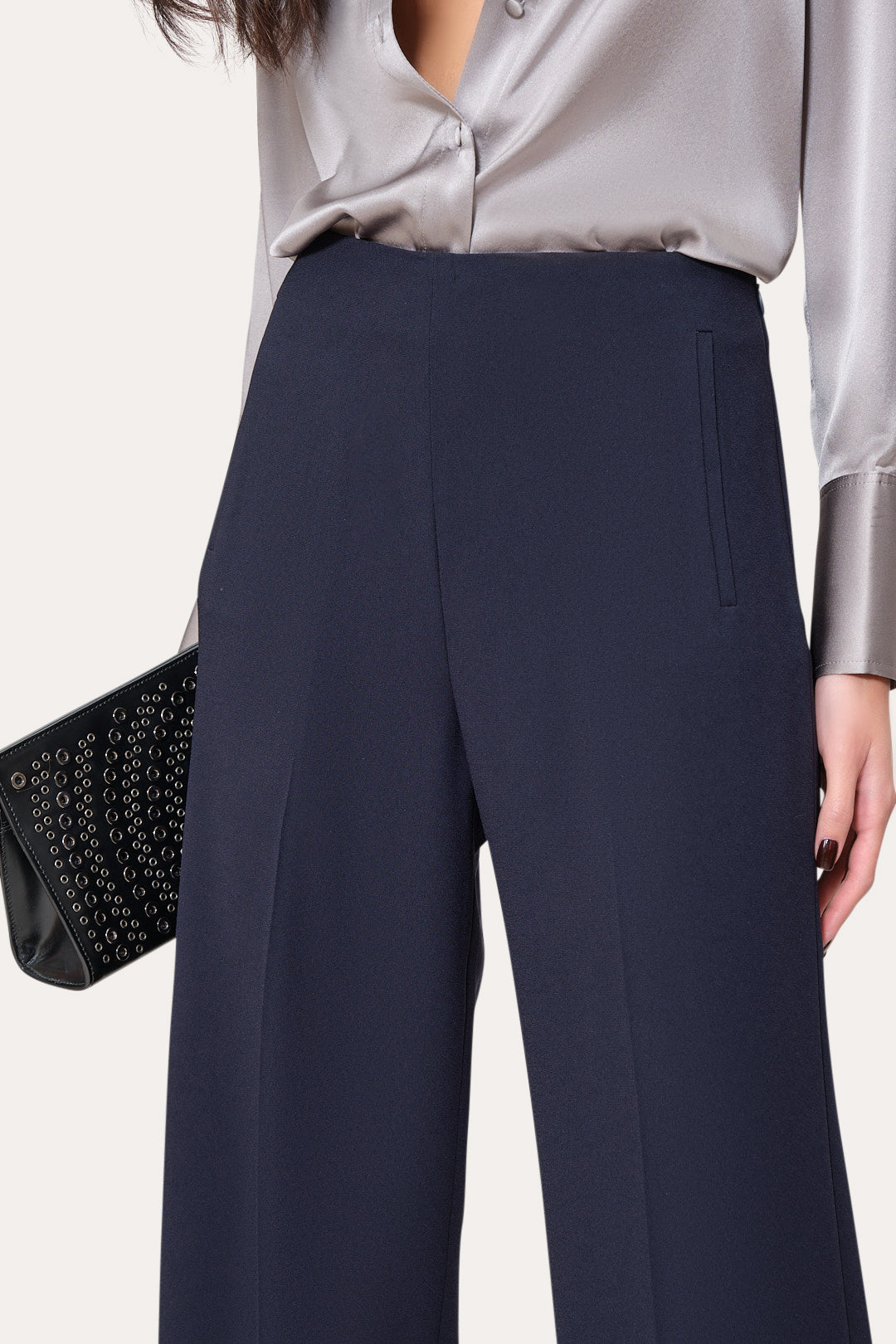 Elie Tahari Crepe Wide E9087225 spodnie niebieskie