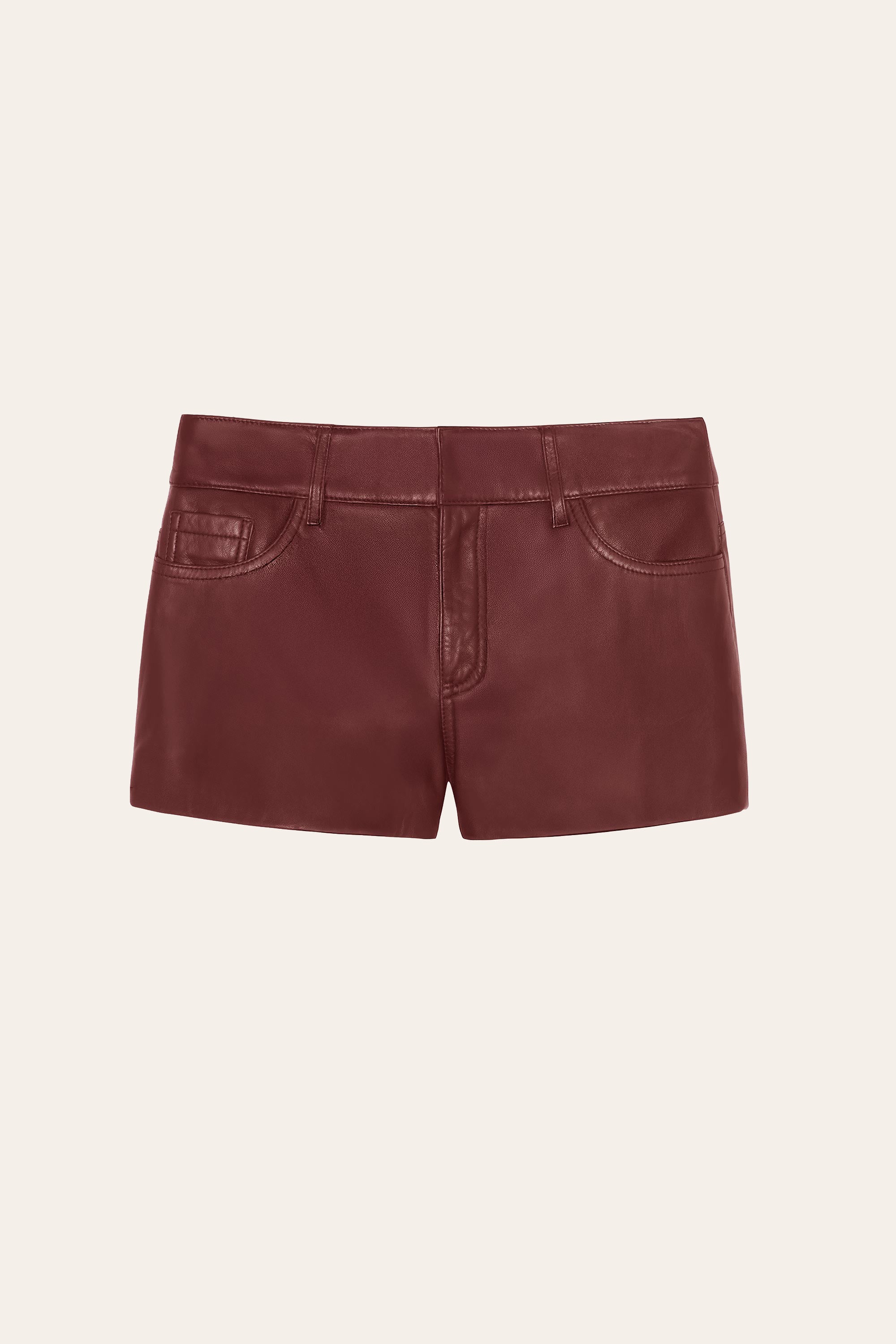 Elie Tahari Blake szorty Jester Red skórzane