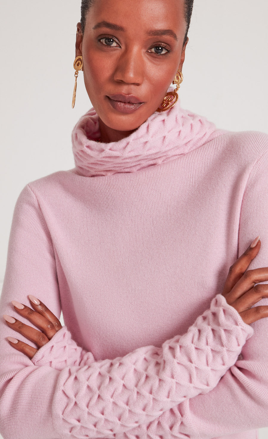 Temperley London Honeycomb sweter Pale Rose XS-LG