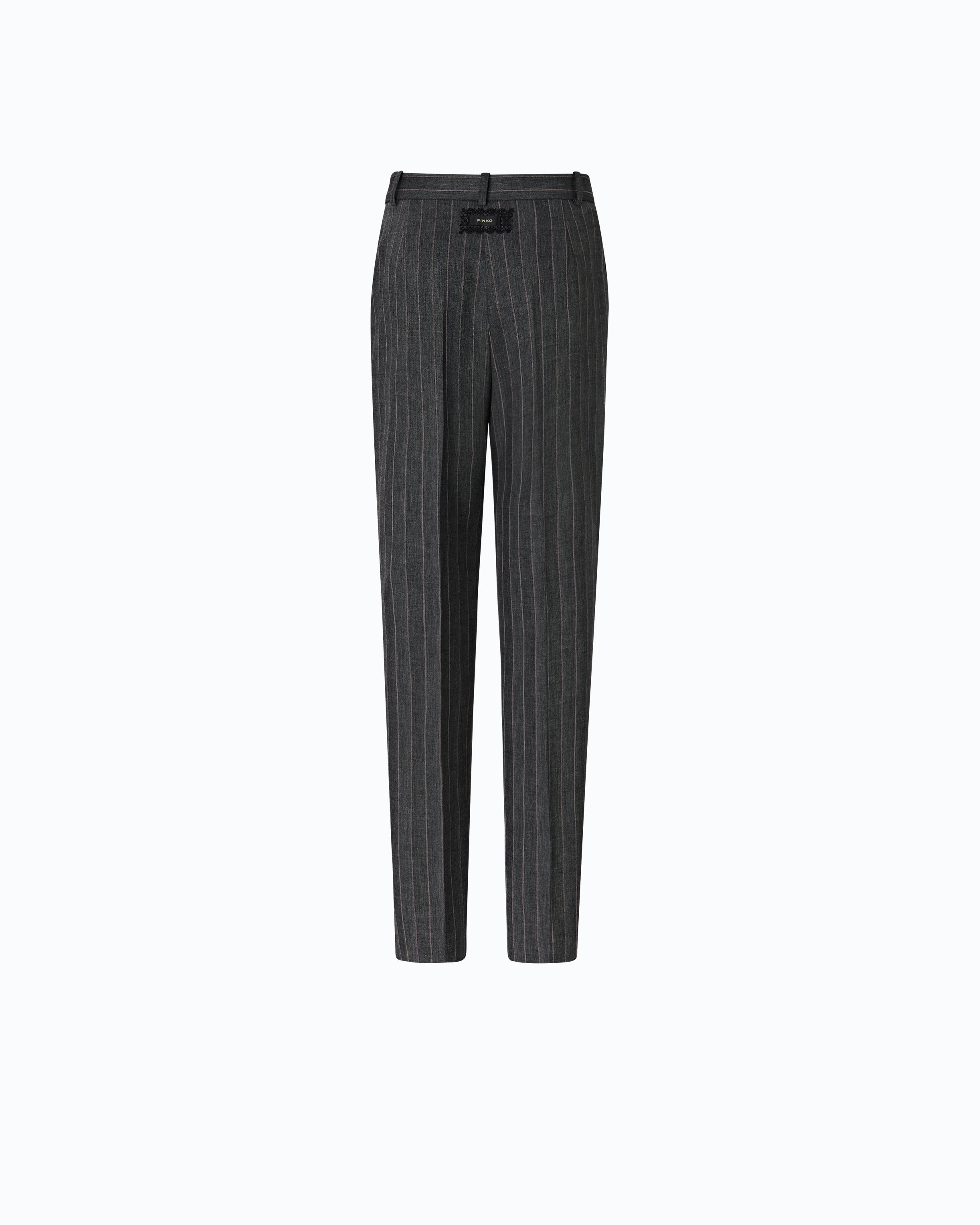 Pinko Pleione Pants spodnie cygaretki szare prążek