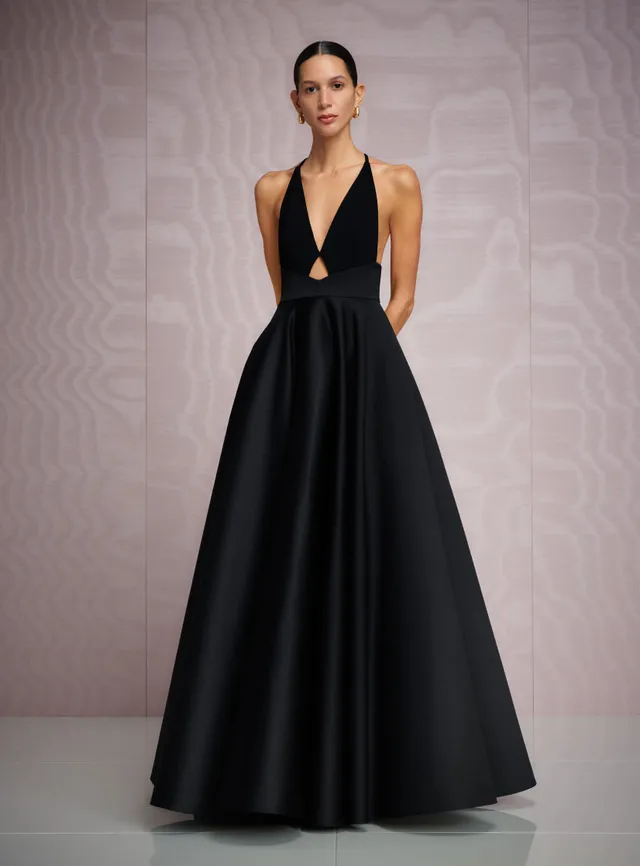 Solace London Avallon sukienka wieczorowa czarna maxi