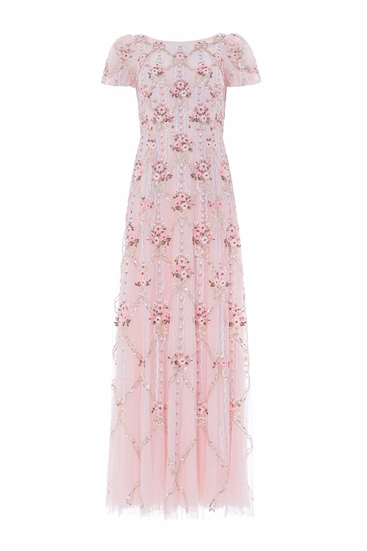 Needle & Thread Lovers Lace Gown suknia różowa cekiny