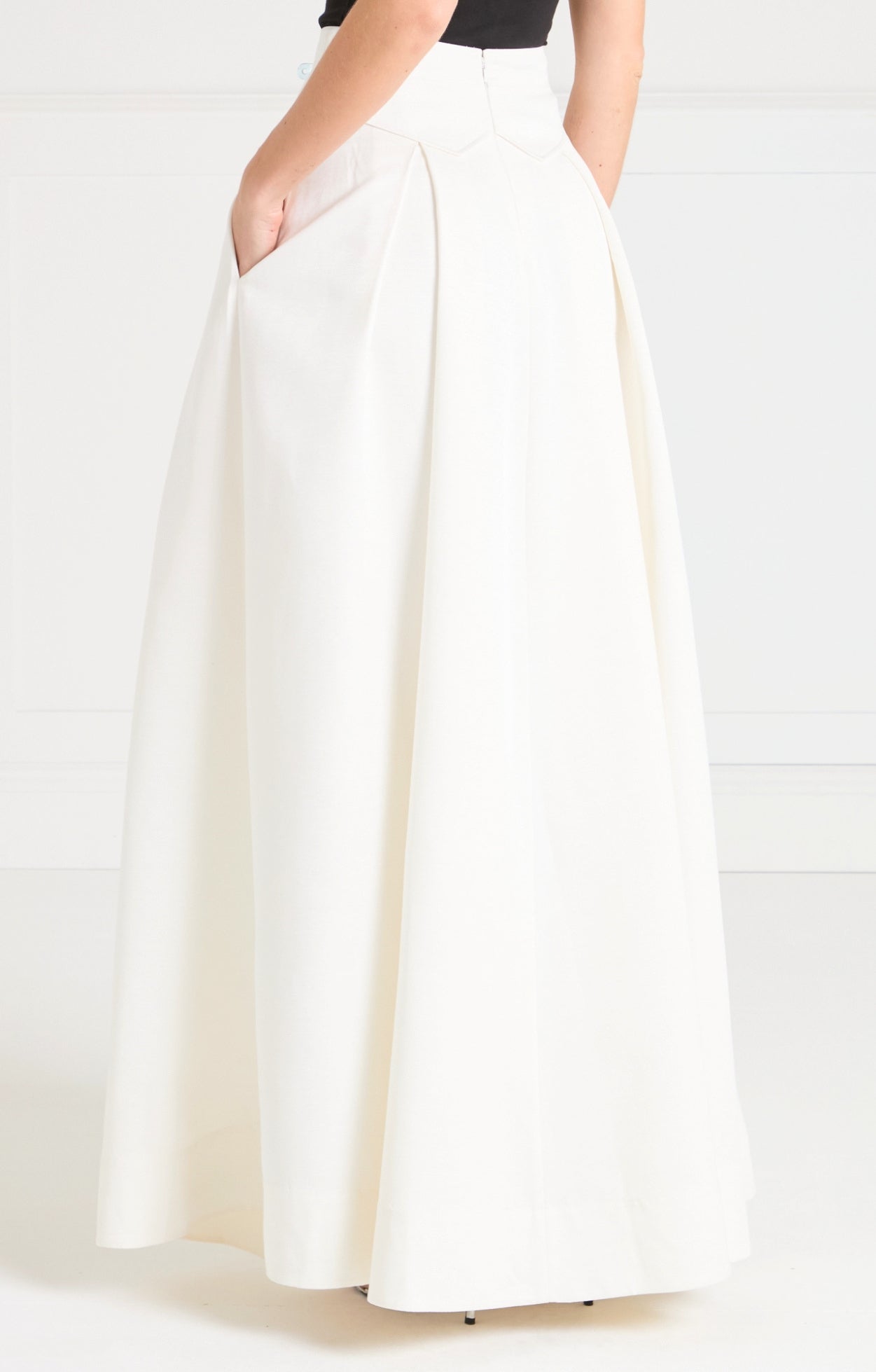 Temperley London Elodie spódnica długa biała jedwabna