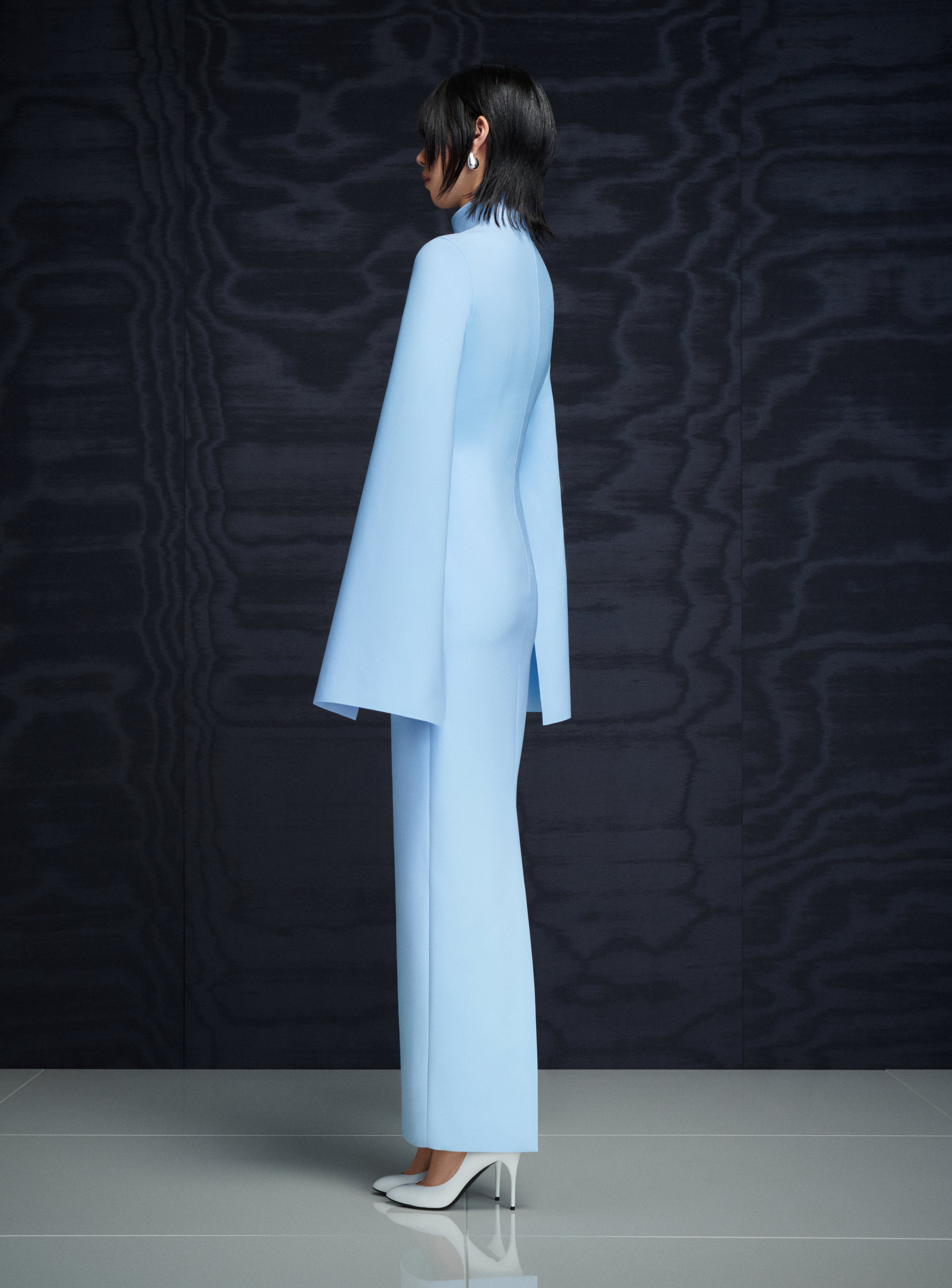 SOLACE LONDON Josefine sukienka maxi Ice Blue długi rękaw