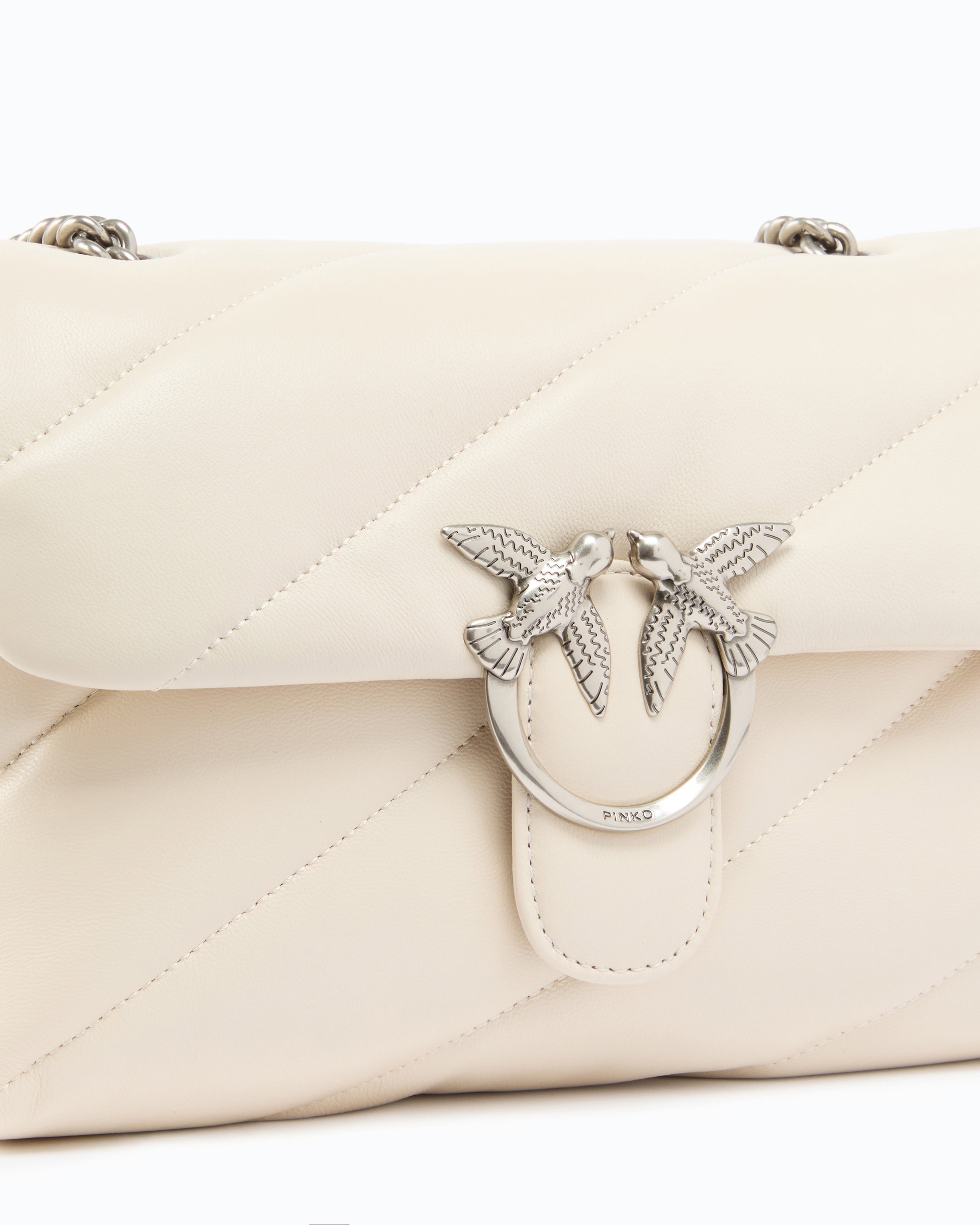 Pinko Classic Love Bag Puff torebka biala pikowana