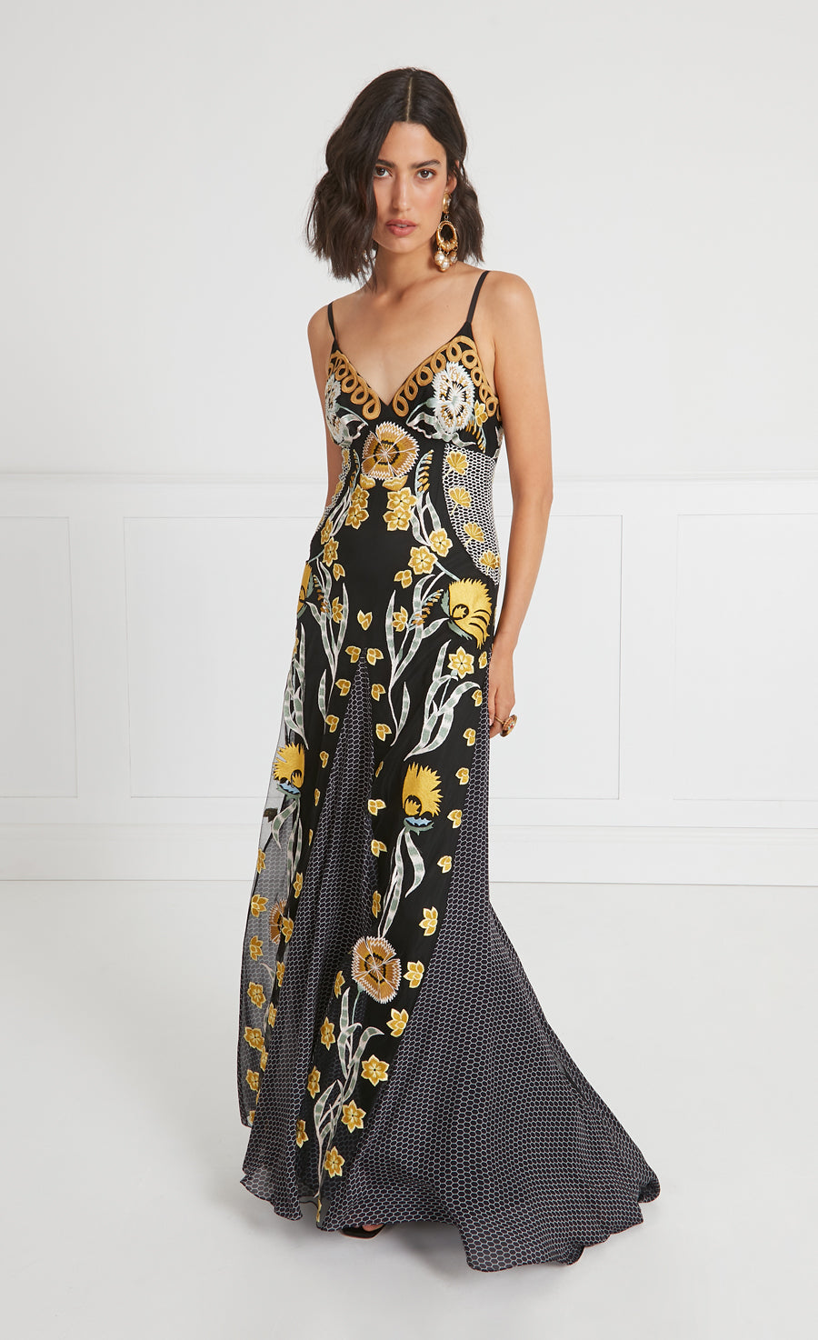 Temperley London Remi sukienka Black długość maxi