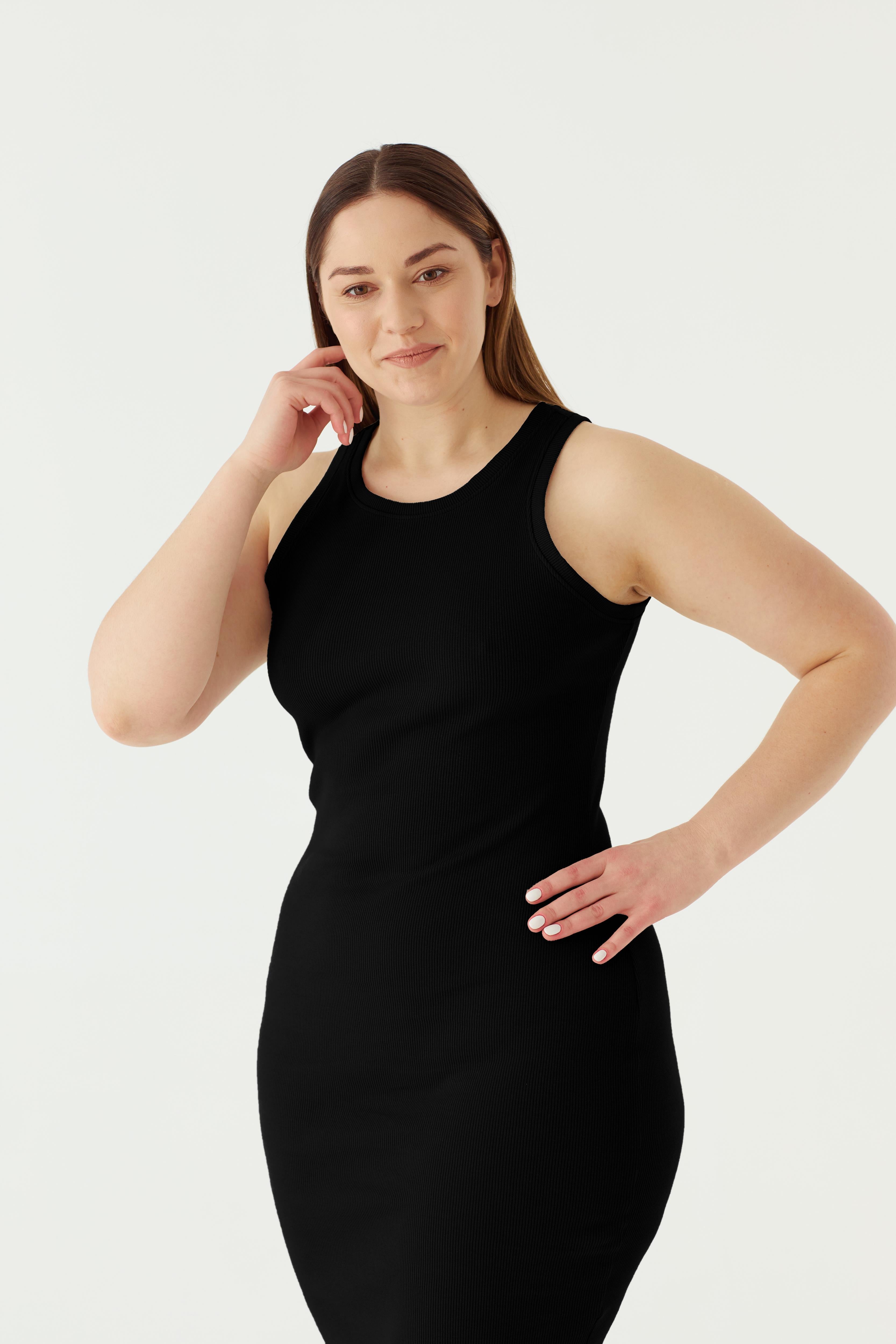 Nudyess Luna sukienka midi Black bawełniana 95%