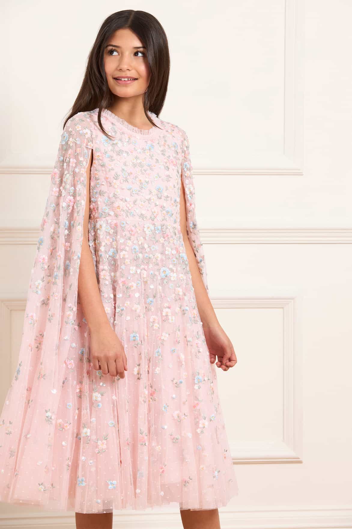 Needle & Thread Dahlia Ditsy Dress sukienka dziewczęca różowa