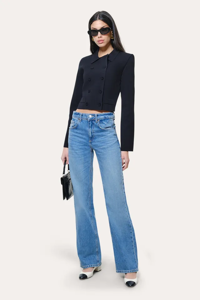 Elie Tahari Milano Sculpt Nolene żakiet cropped czarny