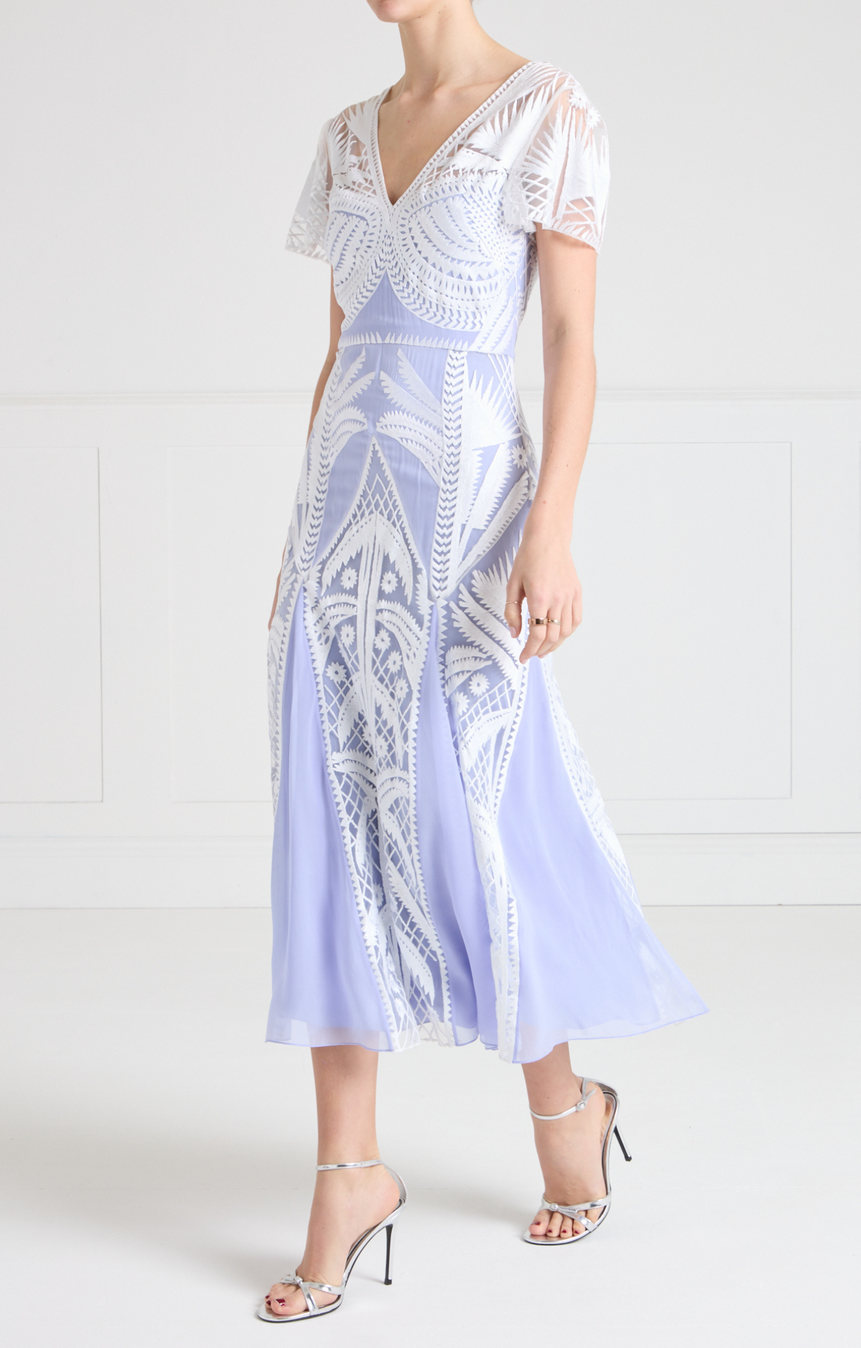 Temperley London Giselle Dress sukienka lawendowa midi