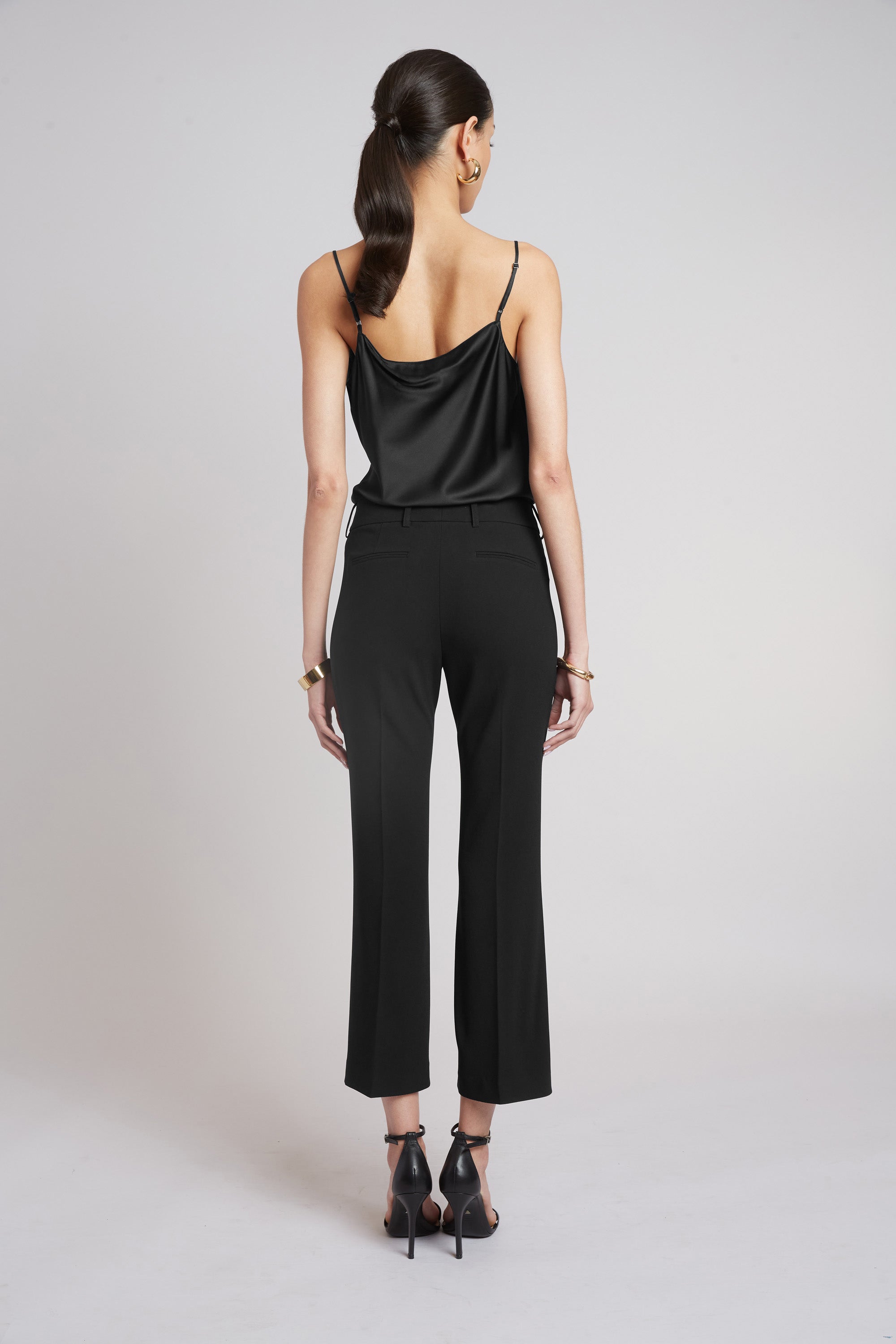 Elie Tahari Tailored Fit Flare spodnie czarne bootcut