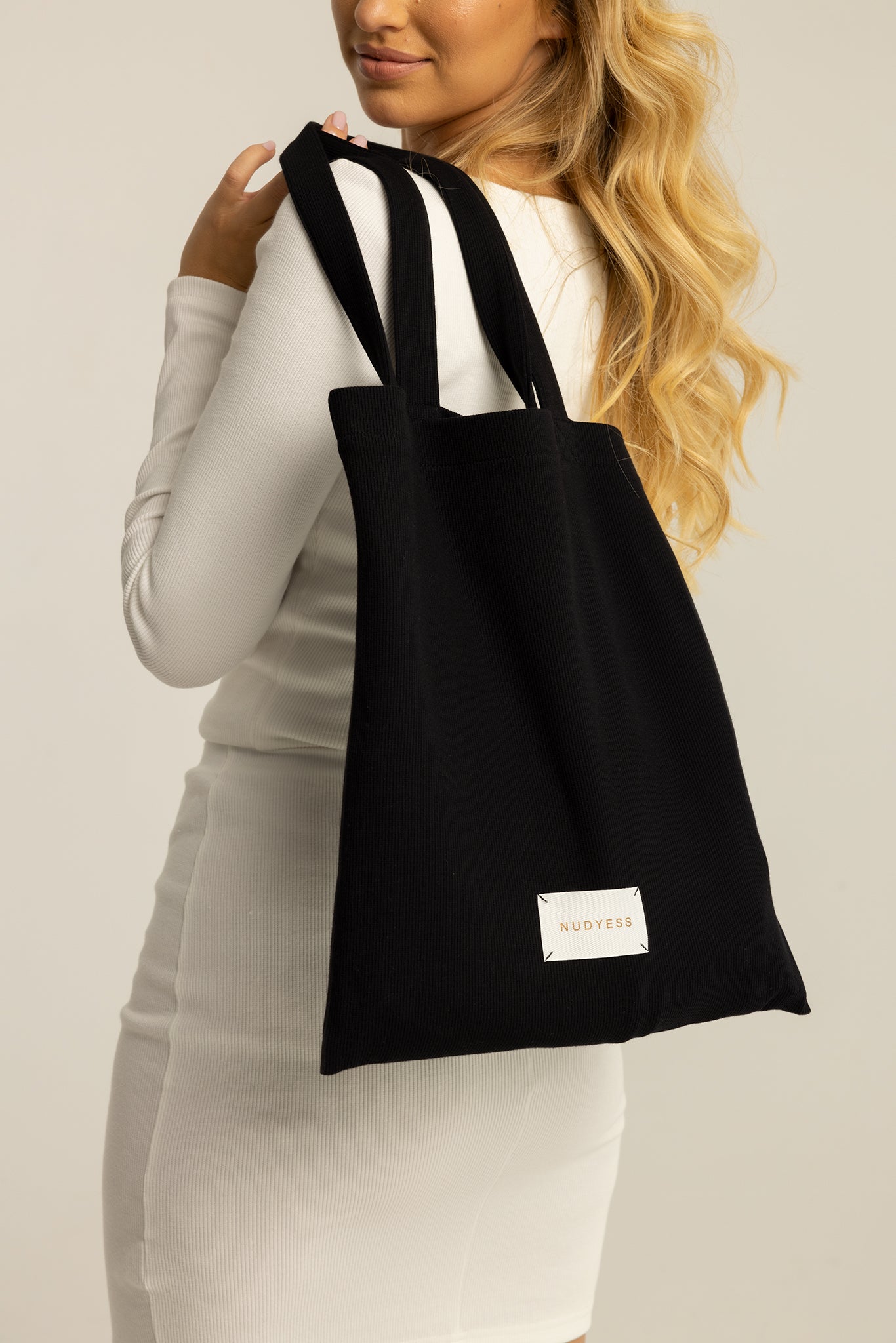 Nudyess Handbag N°1 torba prążkowana beżowa
