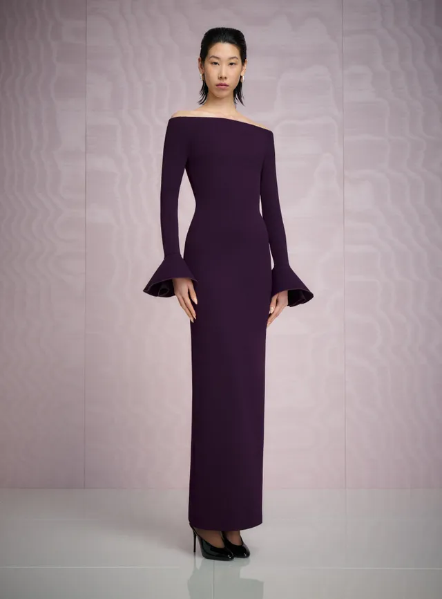 SOLACE LONDON Anica sukienka wieczorowa bordowa maxi