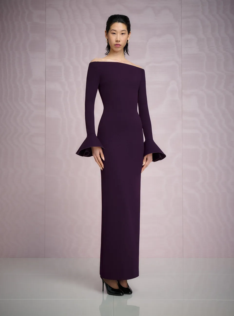SOLACE LONDON Anica sukienka wieczorowa bordowa maxi