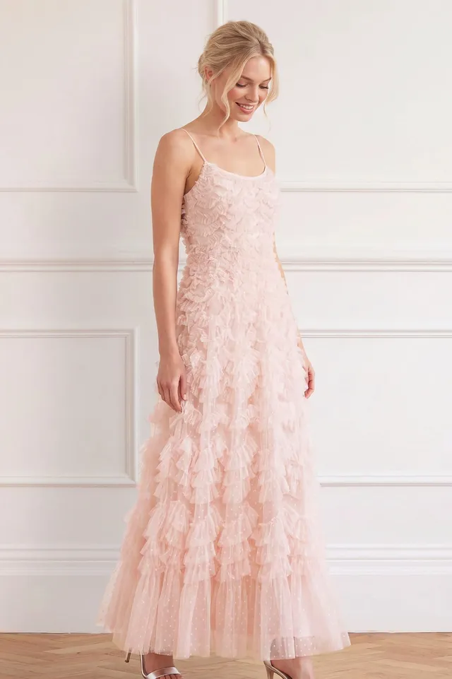 Needle & Thread Thalia Cami Ankle Gown sukienka różowa