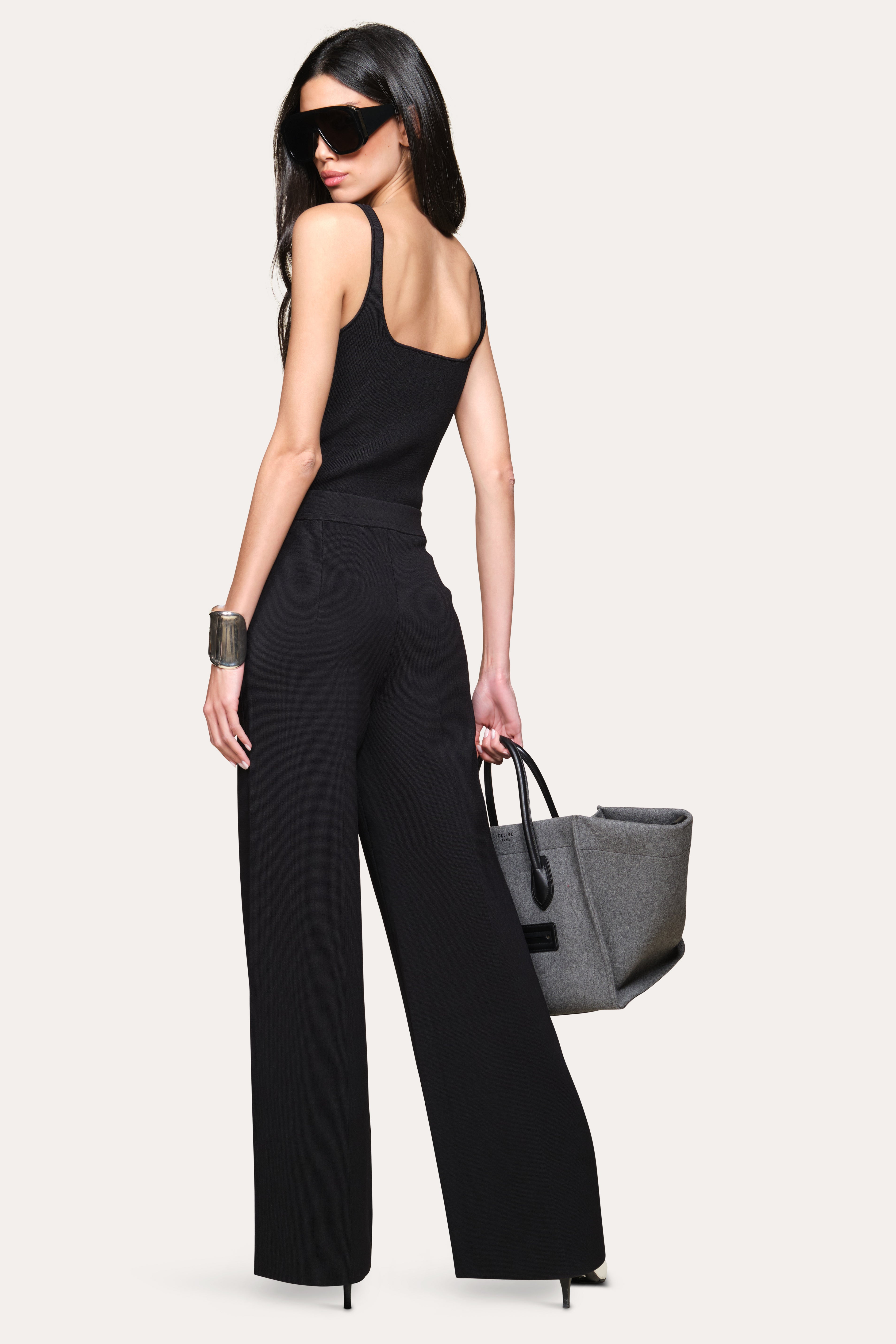Elie Tahari Milano Sculpt Contour top czarny krótki