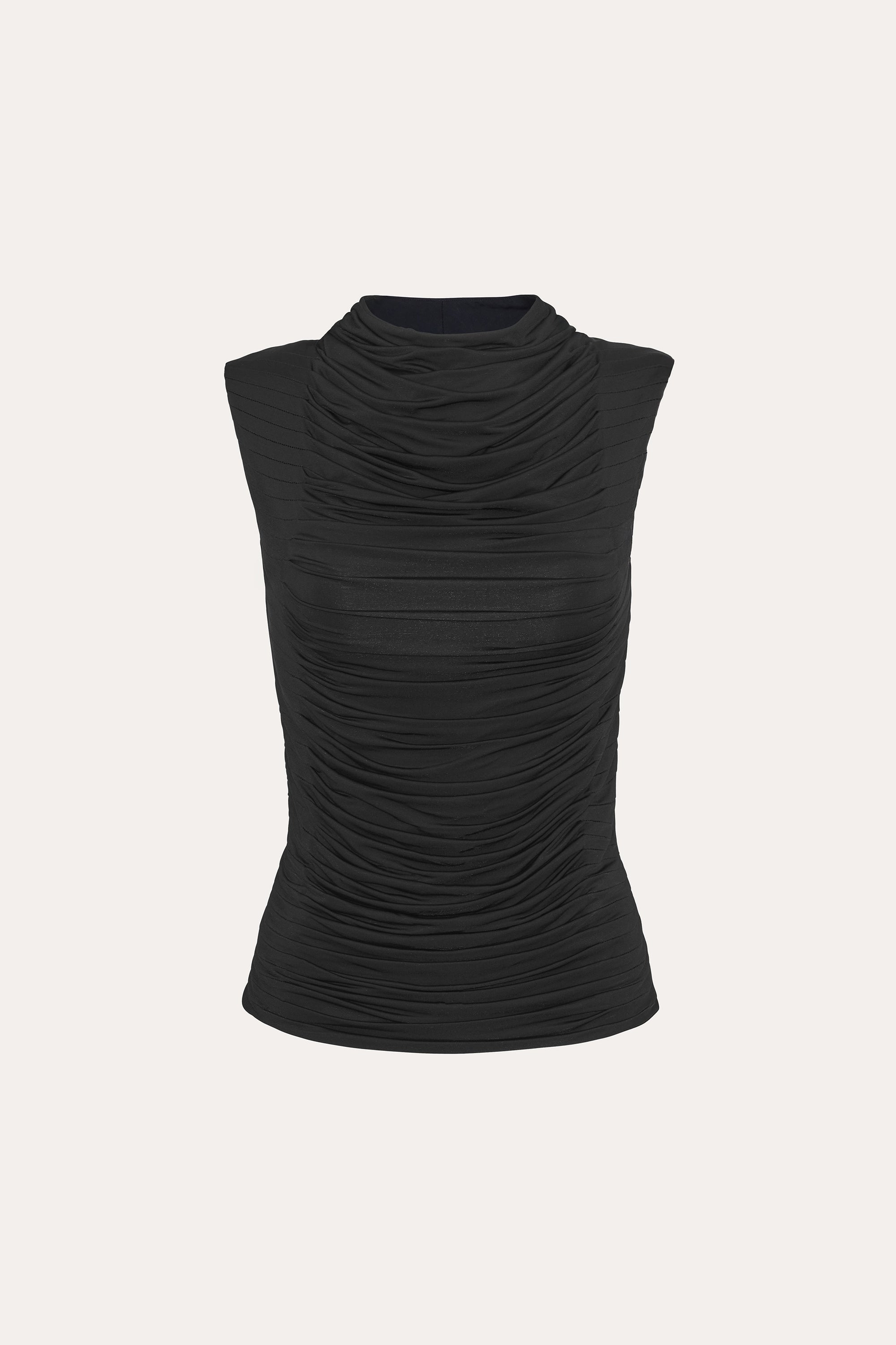 Elie Tahari Matte Jersey top Black wiskoza bez rękawów