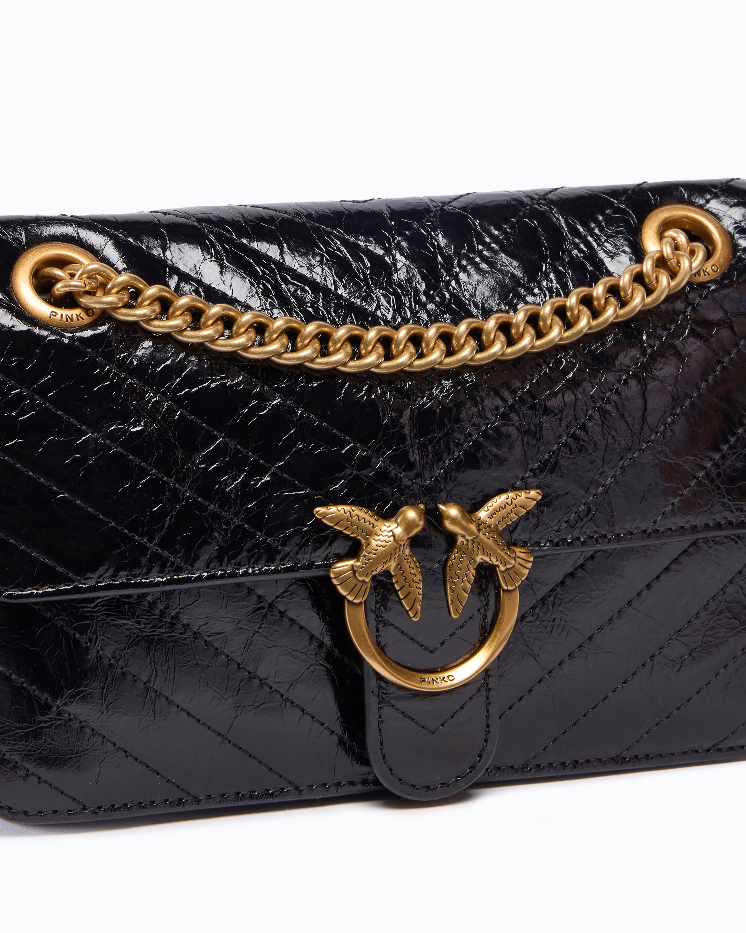 Pinko Mini Love Bag One Light torebka czarna zygzak