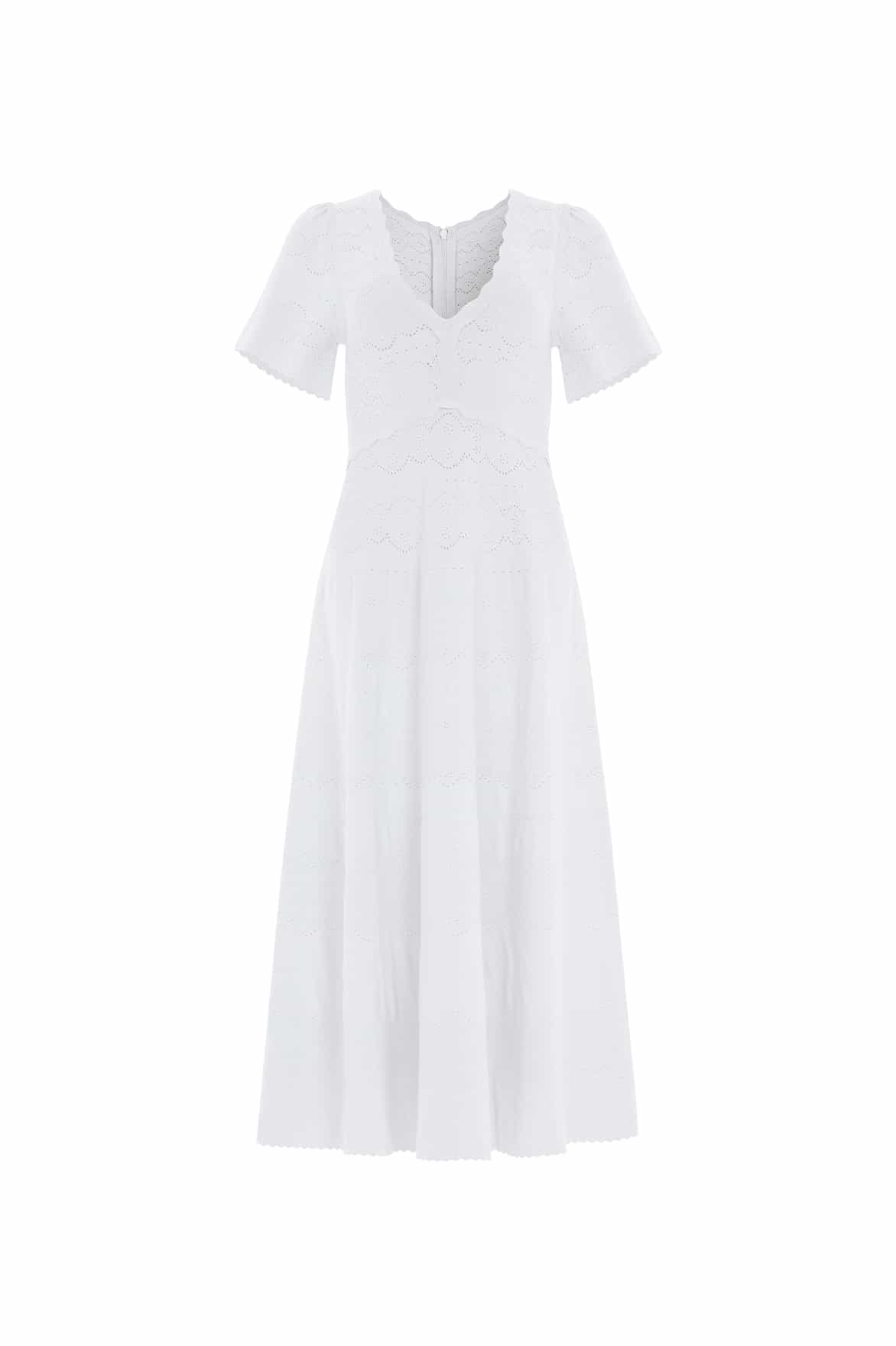 Needle & Thread Lace Knit Gown sukienka kremowa dzianina