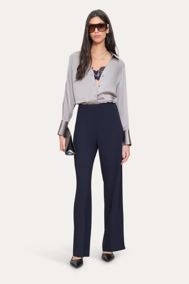 Elie Tahari Crepe Wide E9087225 spodnie niebieskie
