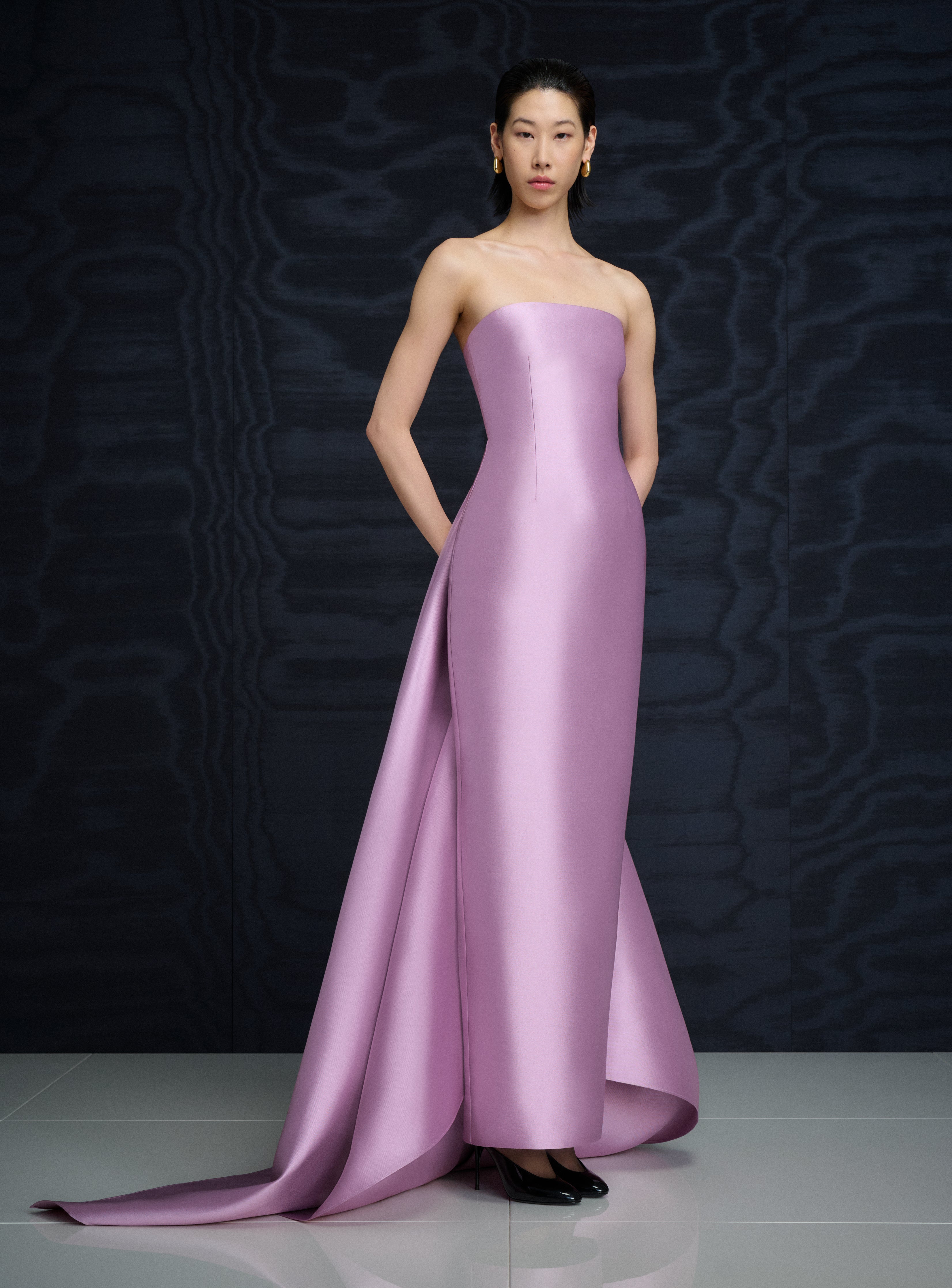 Solace London Imani sukienka wieczorowa liliowa maxi