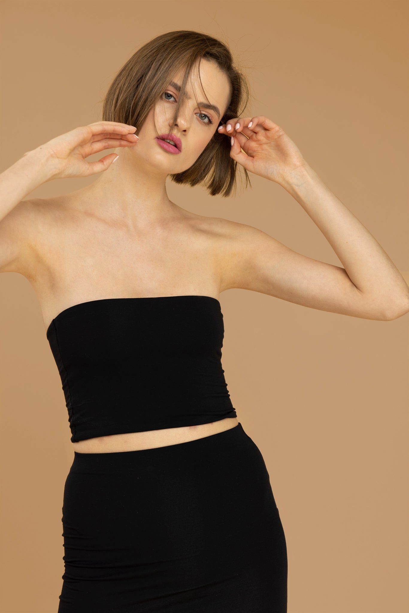 Nudyess Breake Long top bardotka Black modal