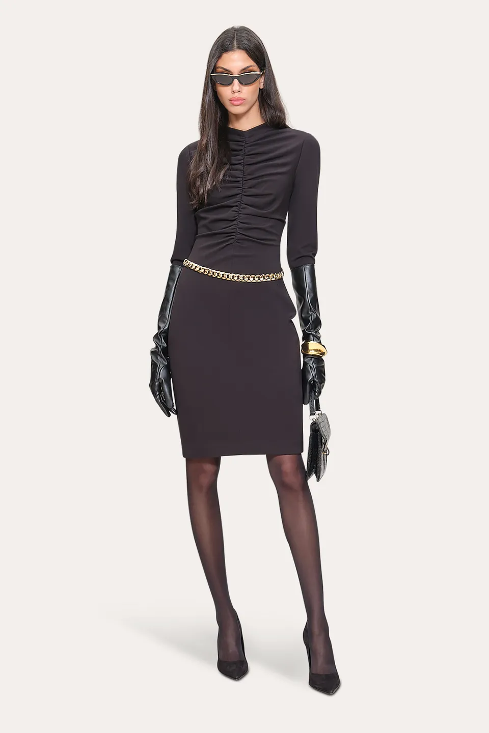 Elie Tahari Pinched Bodice E9028615 sukienka czarna