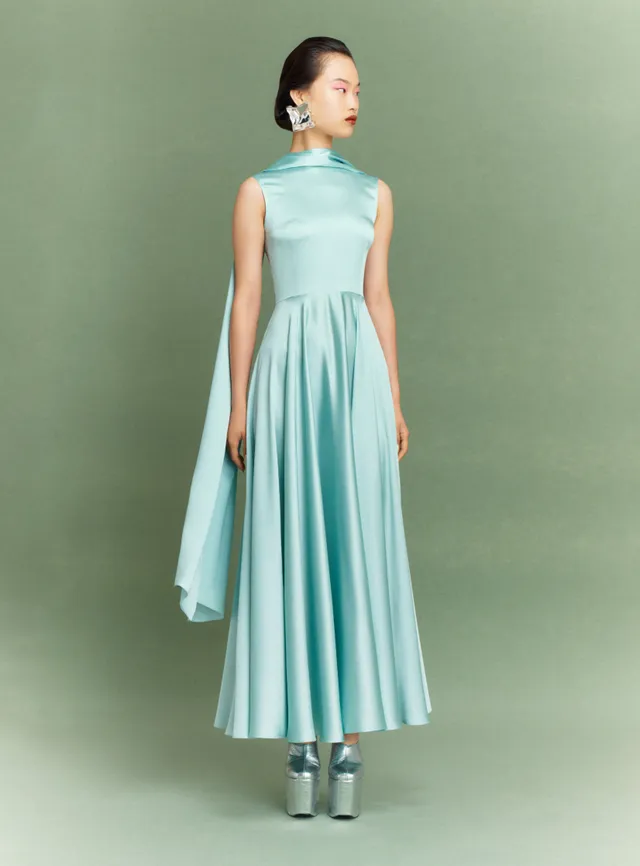 Solace London Emelia sukienka wieczorowa opalowa 8