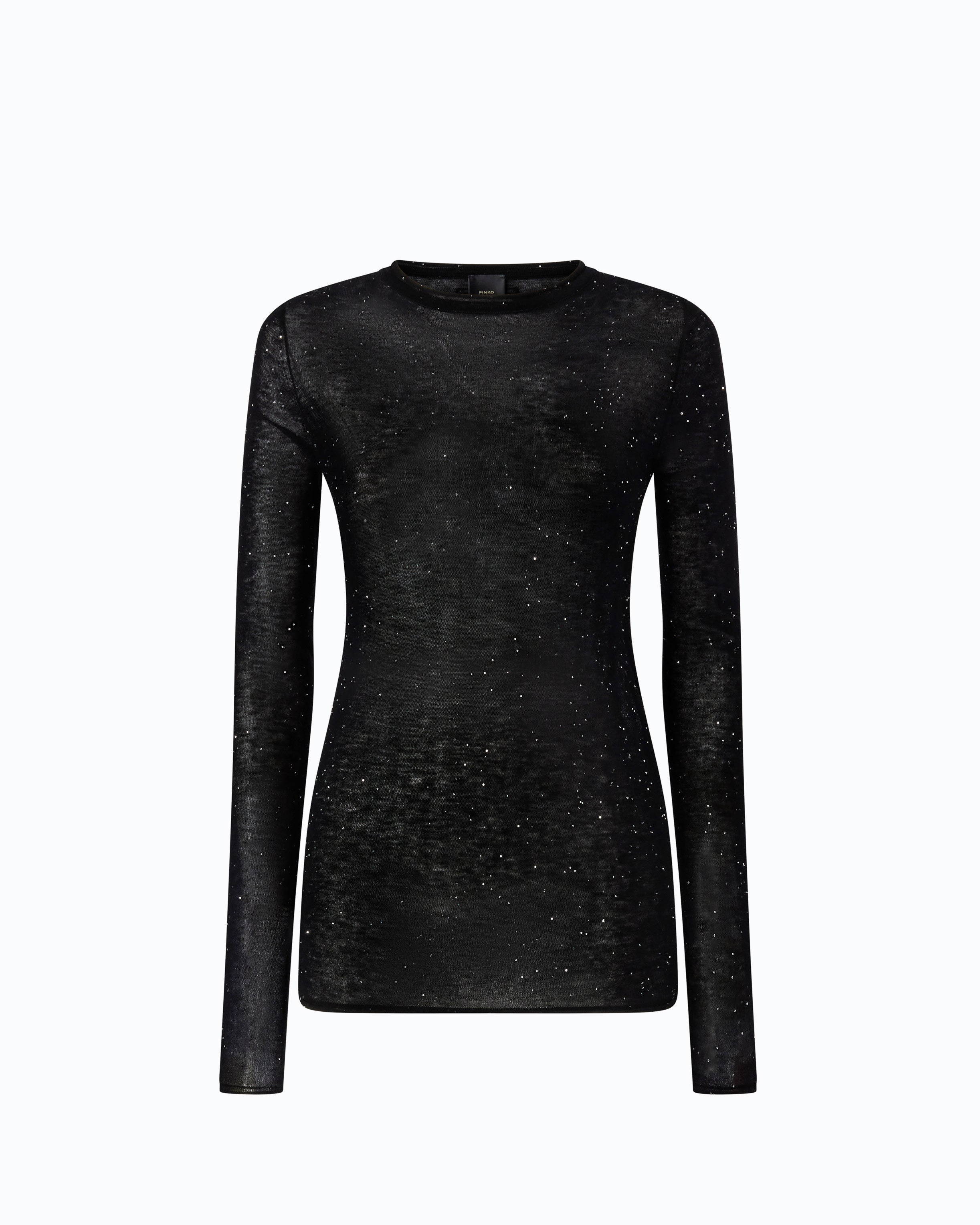 Pinko Pico Sweater sweter cekiny okrągły dekolt