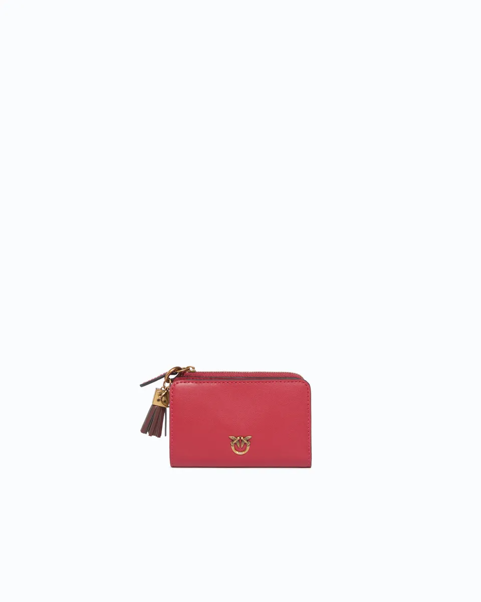 Pinko Mini Wallet portfel skórzany z chwościkiem
